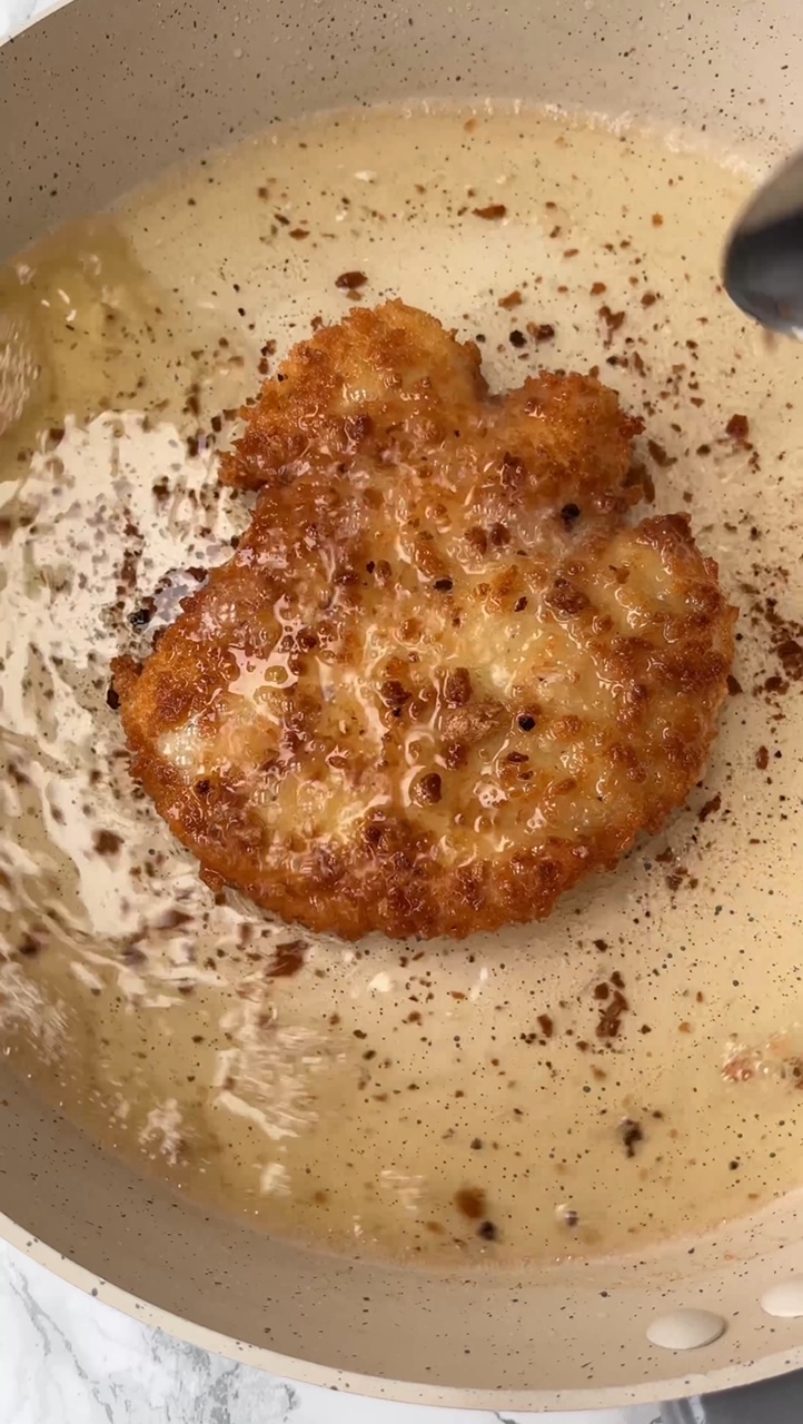 frying the chicken breast