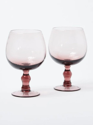 Oliver Bonas | Azalea Purple Gin Glasses Set Of Two