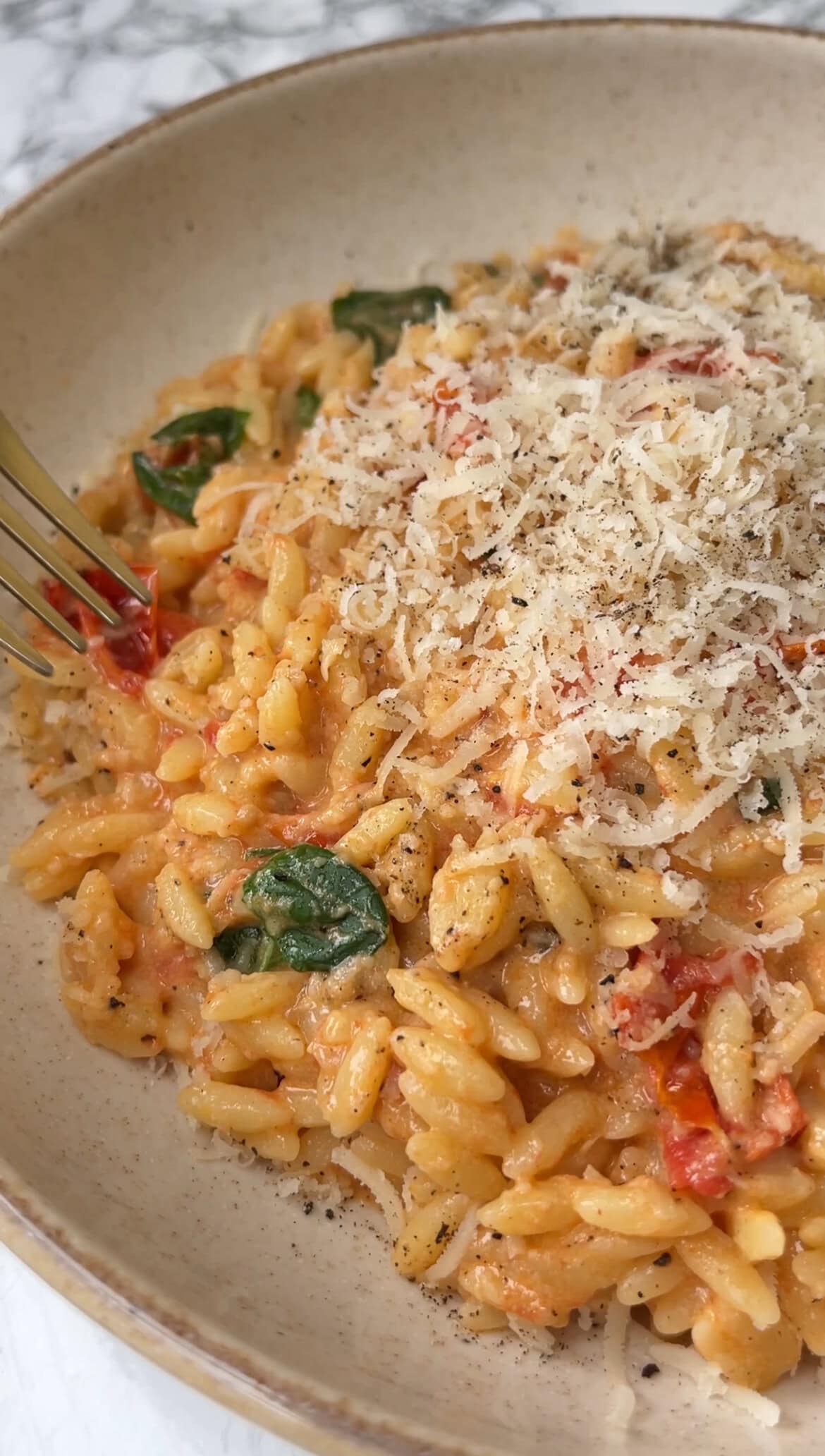 creamy orzo with tomato and mascarpone