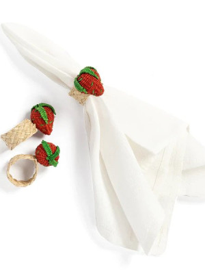 Sharland-England | Strawberry Napkin Rings (Set of 4)