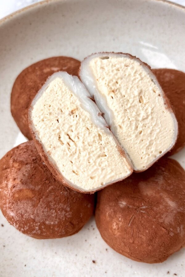 coffee chocolate mochi cross-section