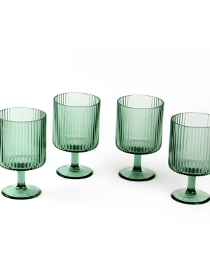 Wayfair | Tar Hong 4 - Piece 440ml Plastic Goblet Glassware Set (Set Of 4)