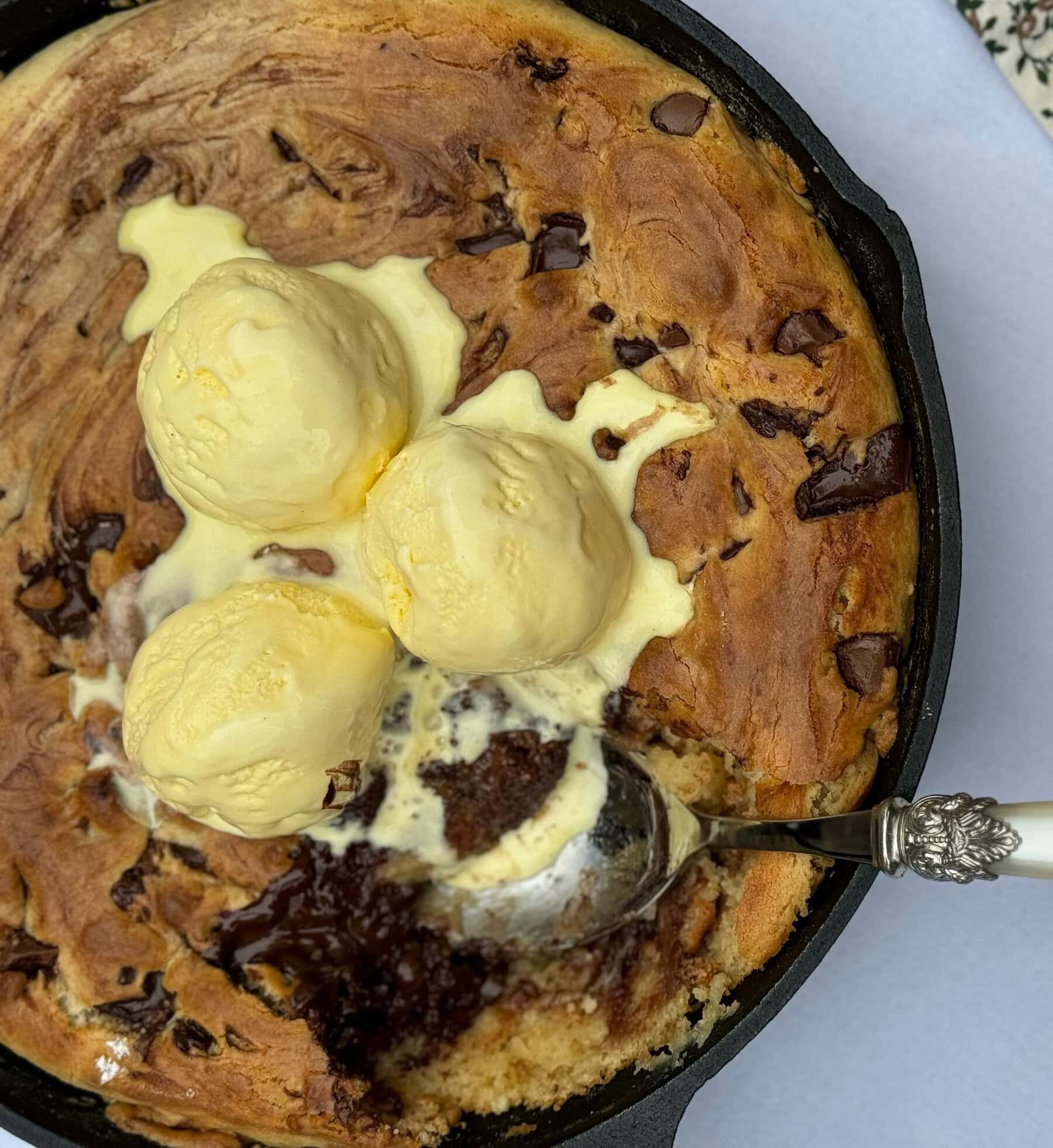 Chocolate Chip Skillet Cookie - Desert Island Dishes