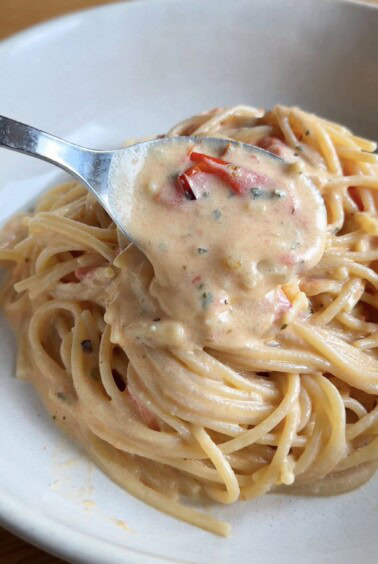 Baked Boursin Pasta with Lemon & Artichokes - Desert Island Dishes