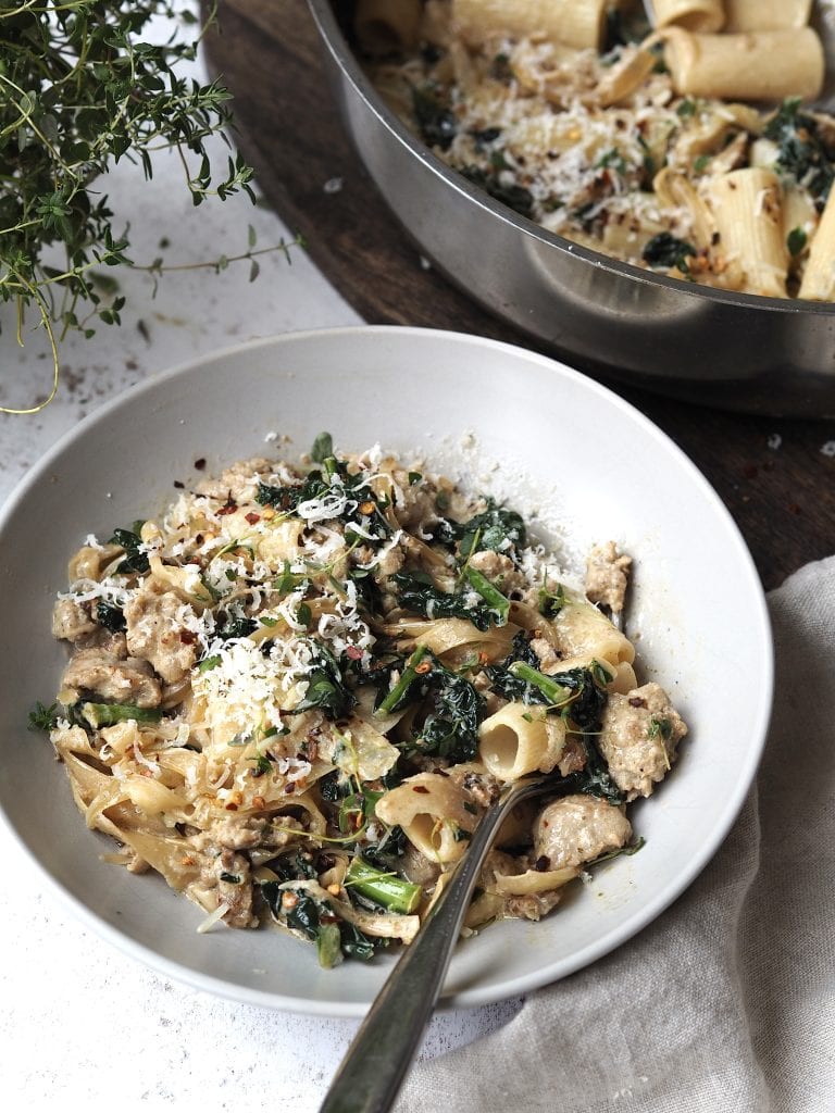 Sausage and Fennel Rigatoni with Chilli and Cavolo Nero - Desert Island ...