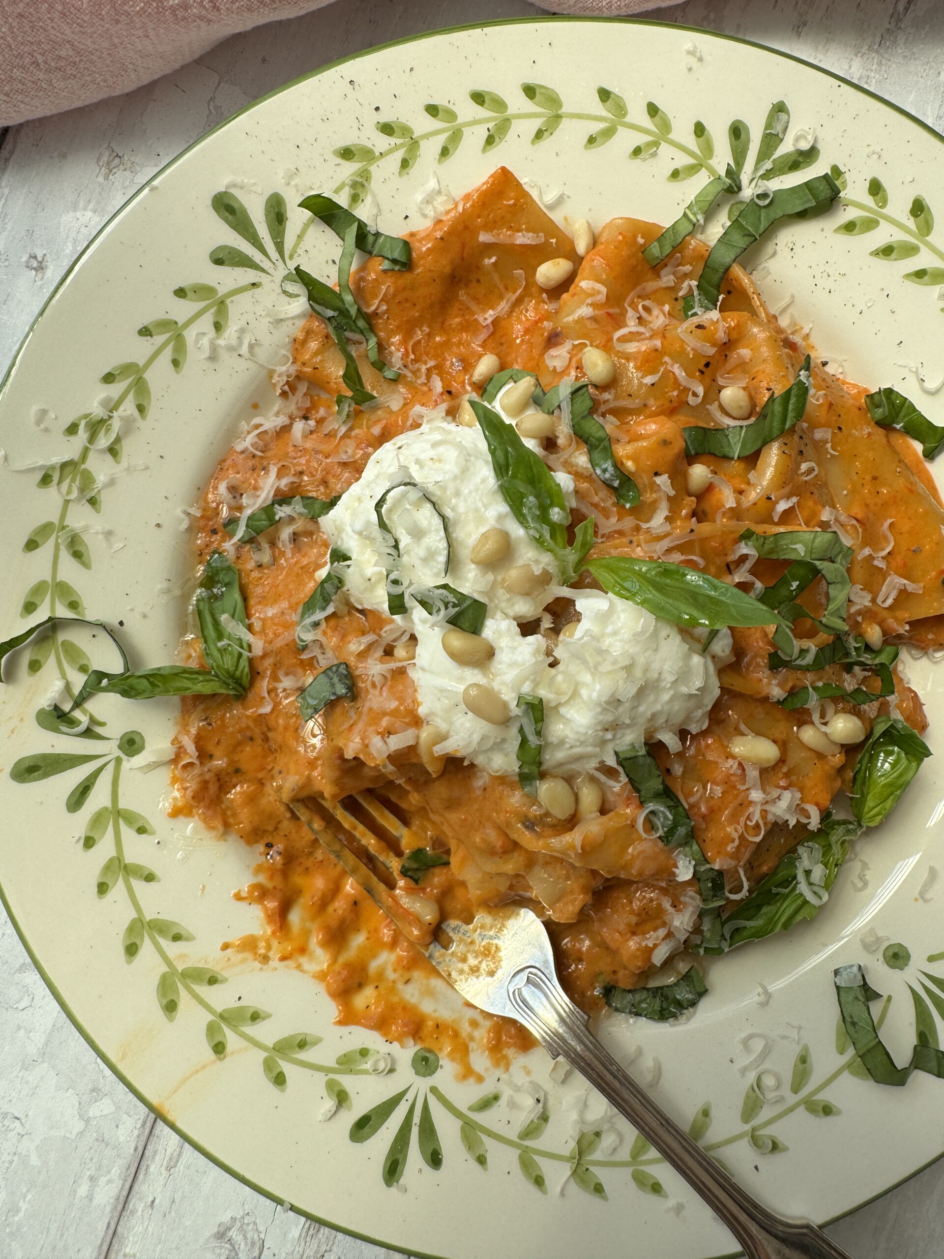 roasted red bell pepper sauce on pasta