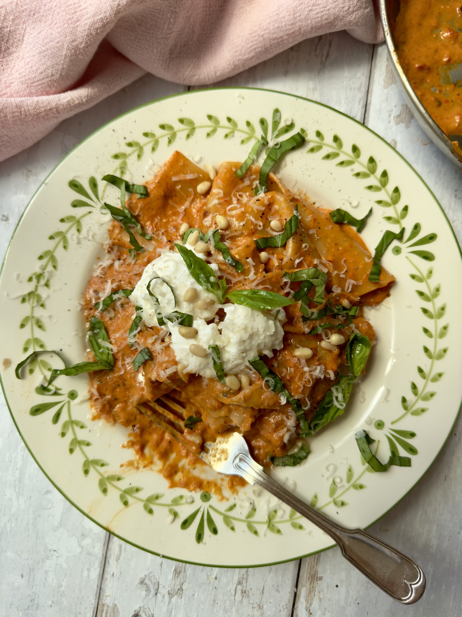 roasted red bell pepper sauce on pasta