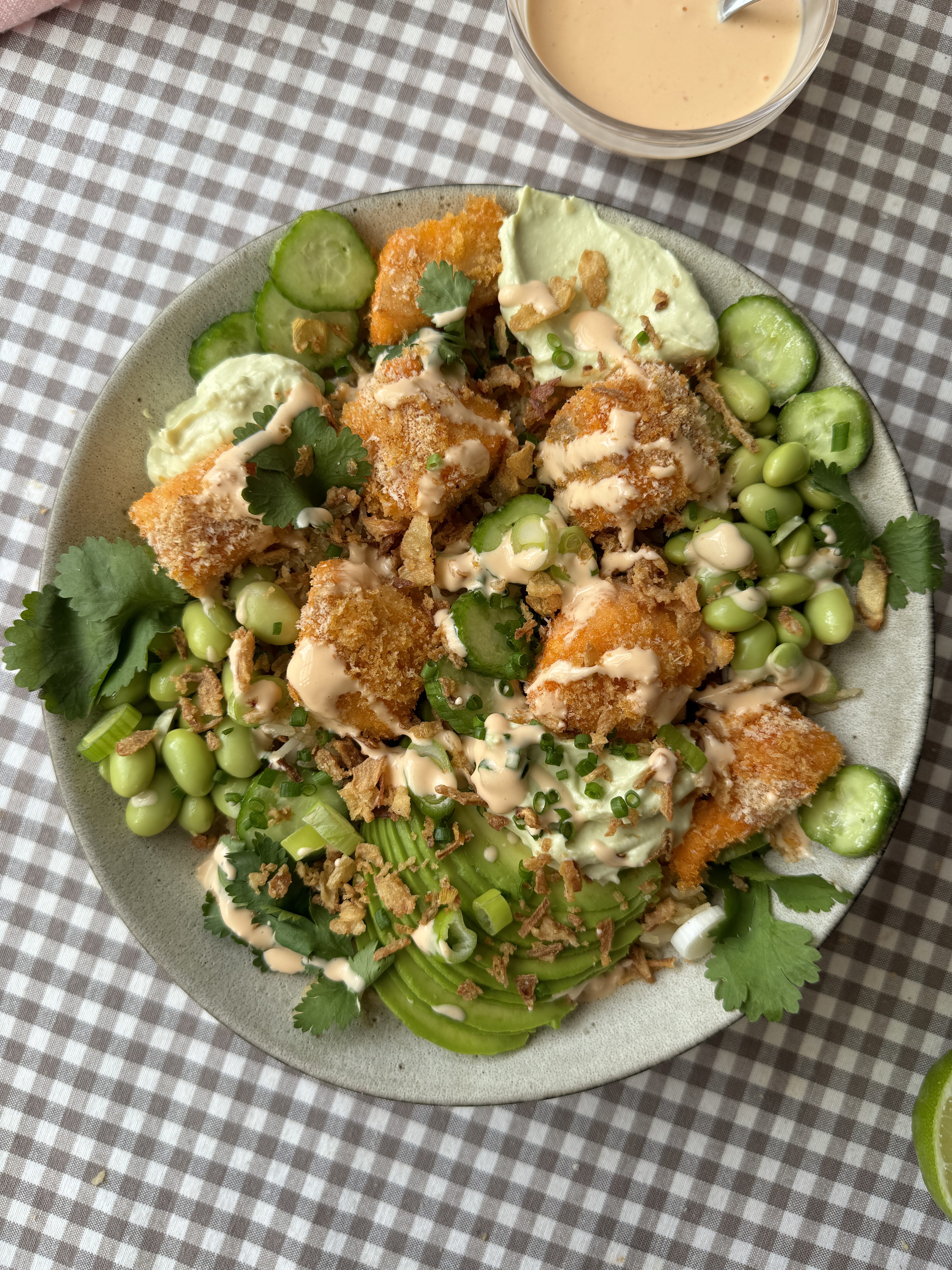 Crunchy Salmon Roll in a bowl