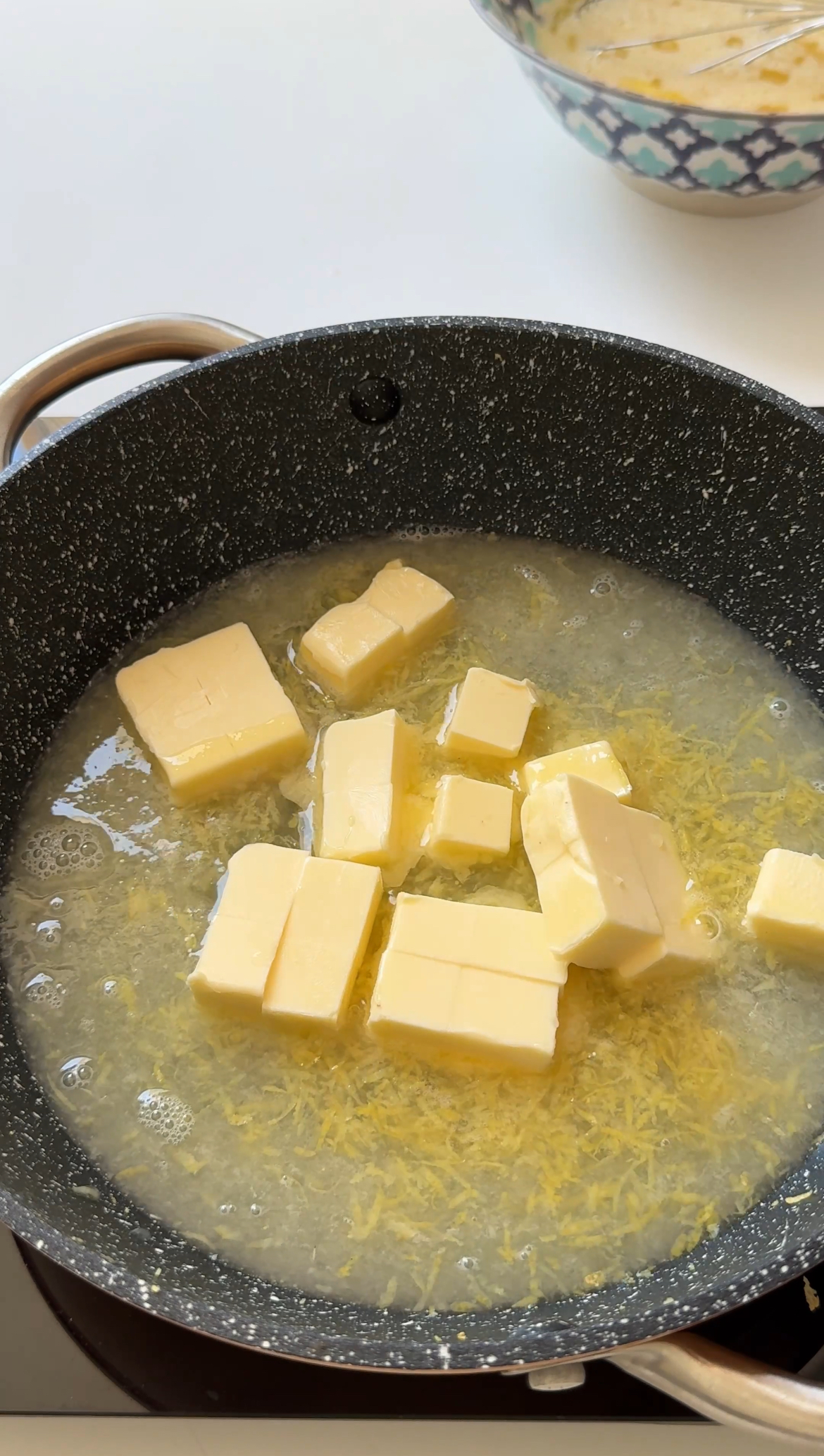 making lemon curd