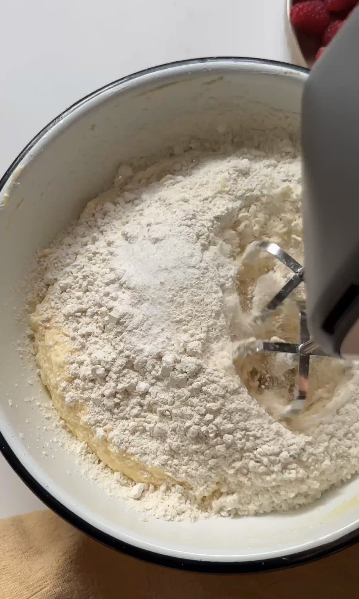 folding in flour.