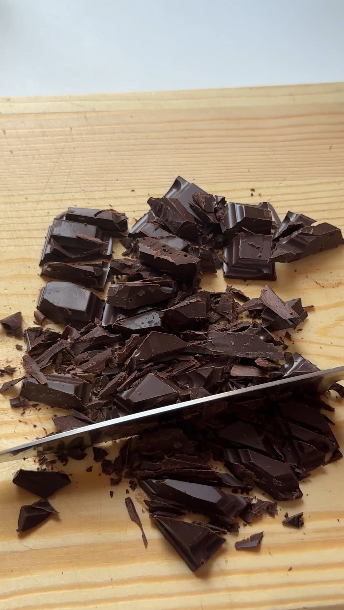 chopped dark chocolate chunks.