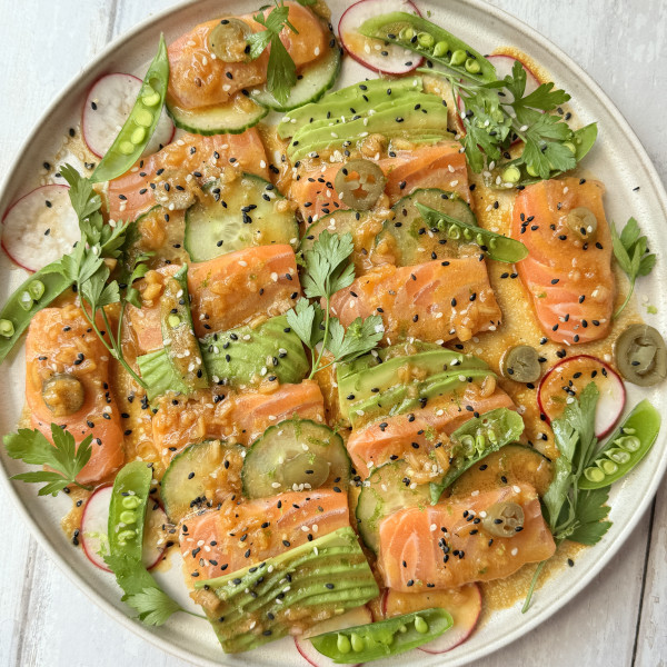 quick and easy salmon crudo