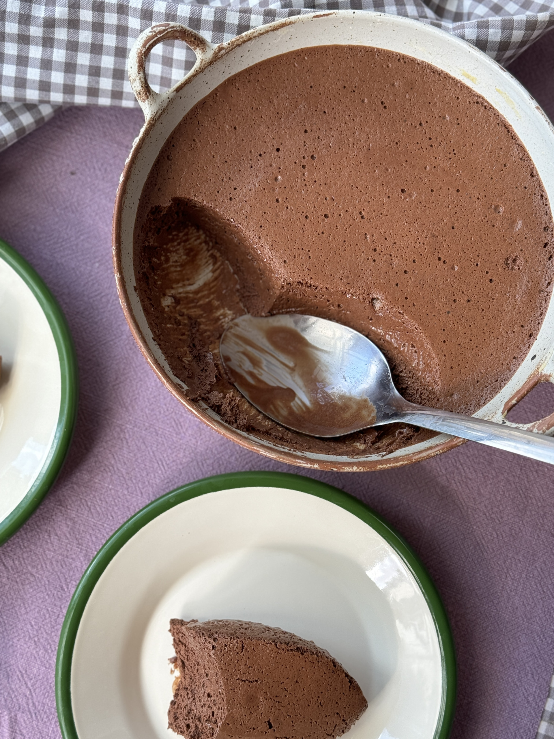 Mousse Au Chocolat with a spoon.