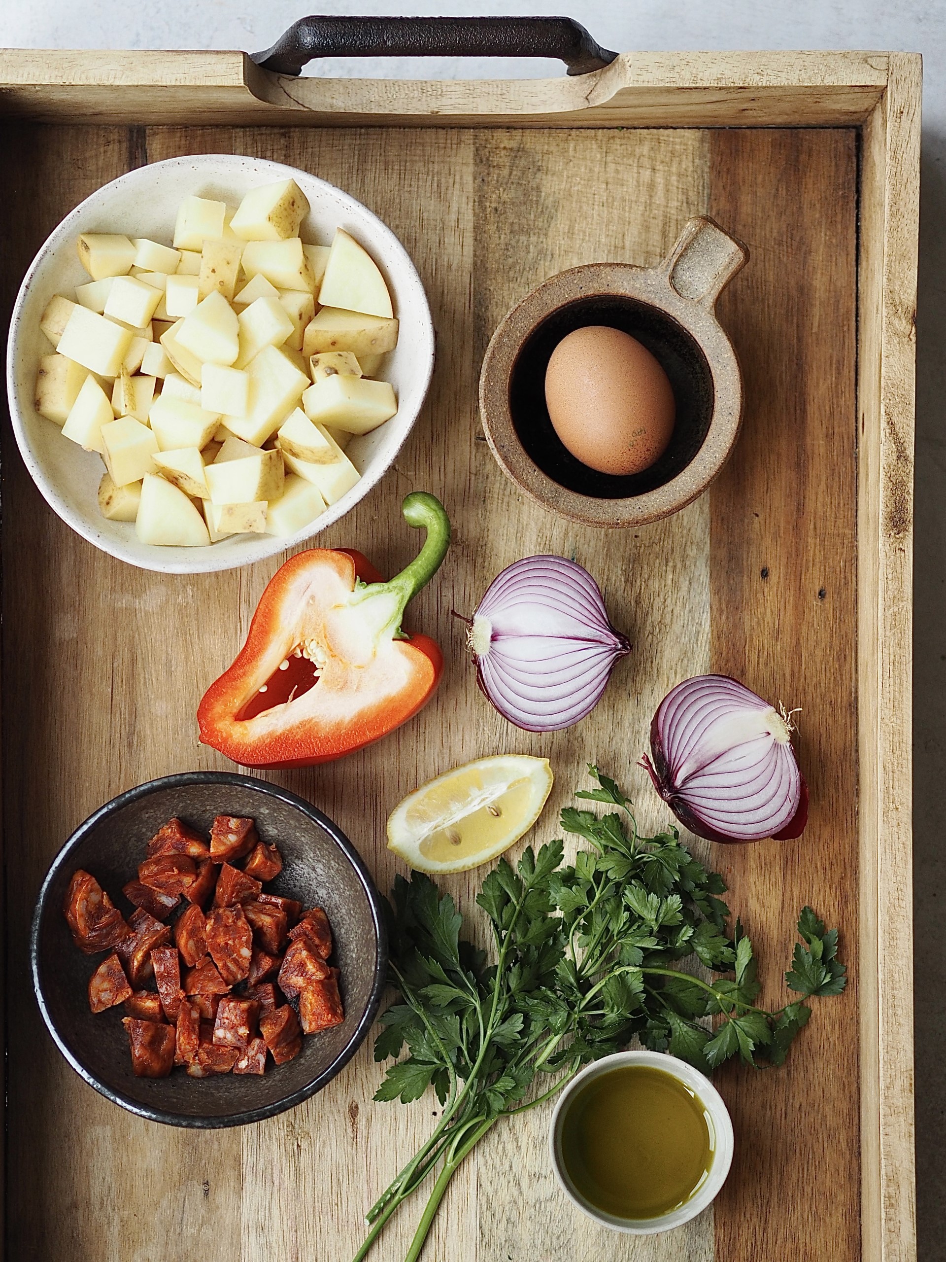 Ingredients for Chorizo and Potato Breakfast Hash