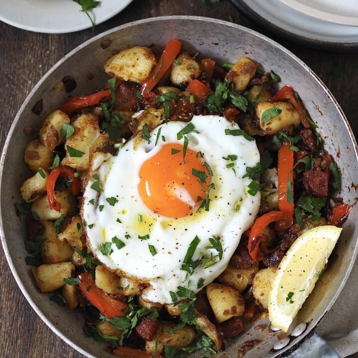 Chorizo and Potato Breakfast Hash - Desert Island Dishes