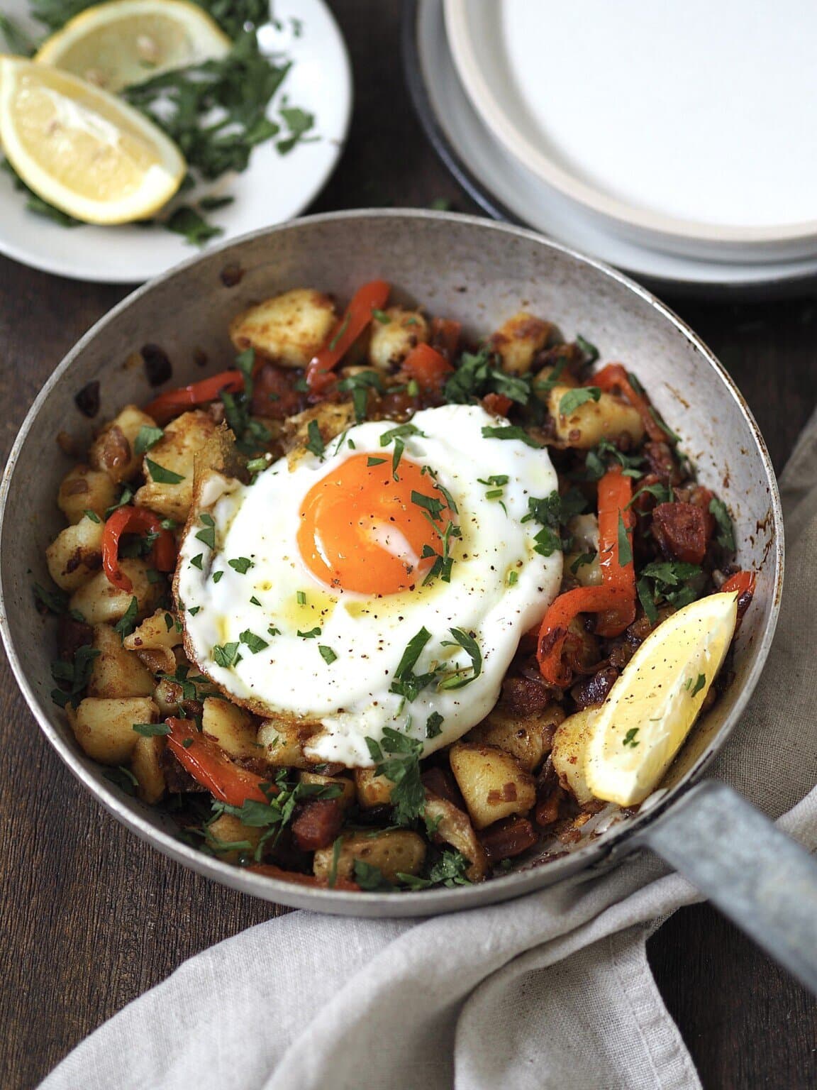 Chorizo and Potato Breakfast Hash - Desert Island Dishes