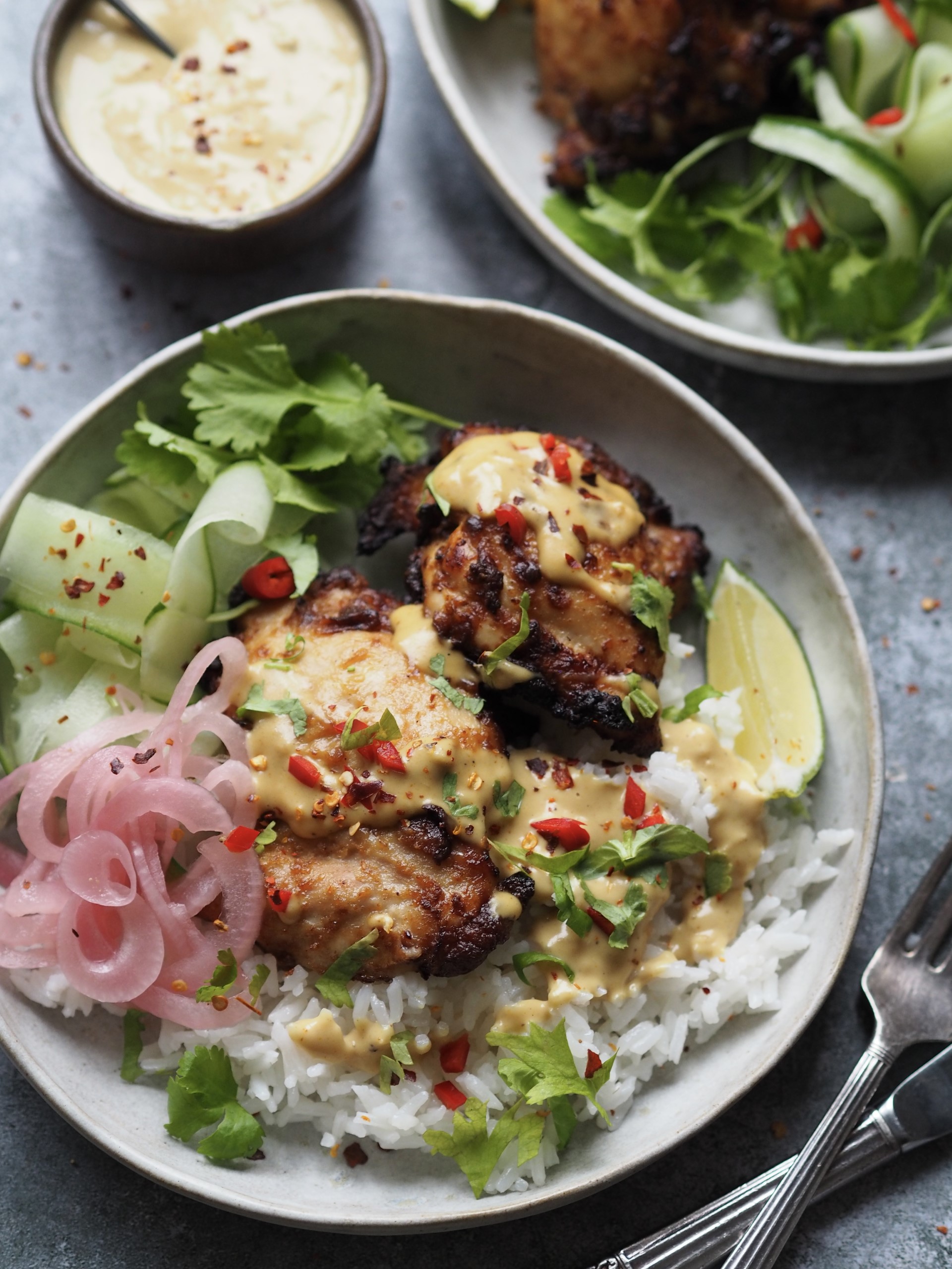 Chicken Satay Rice Bowls