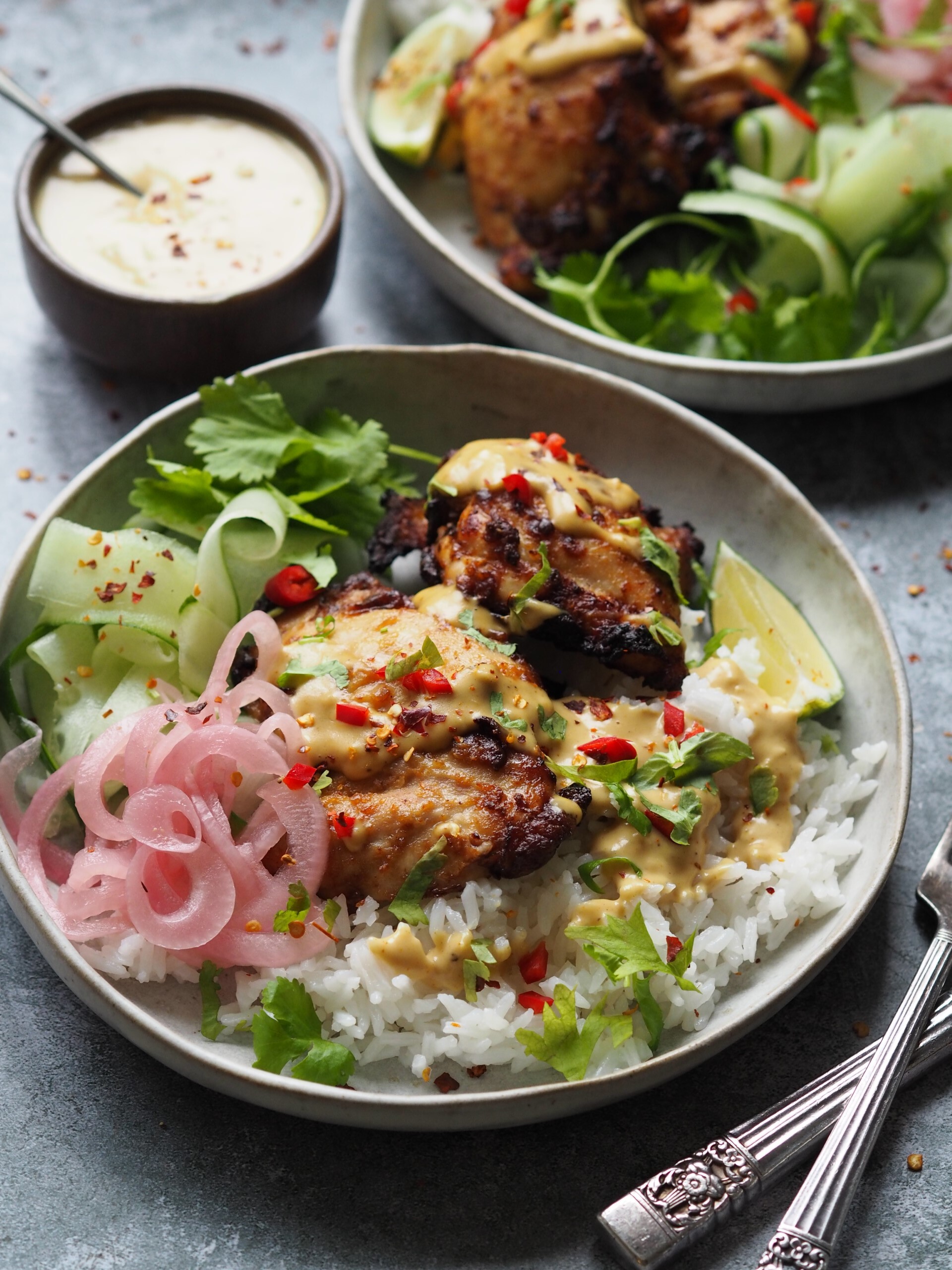 Chicken Satay Rice Bowls