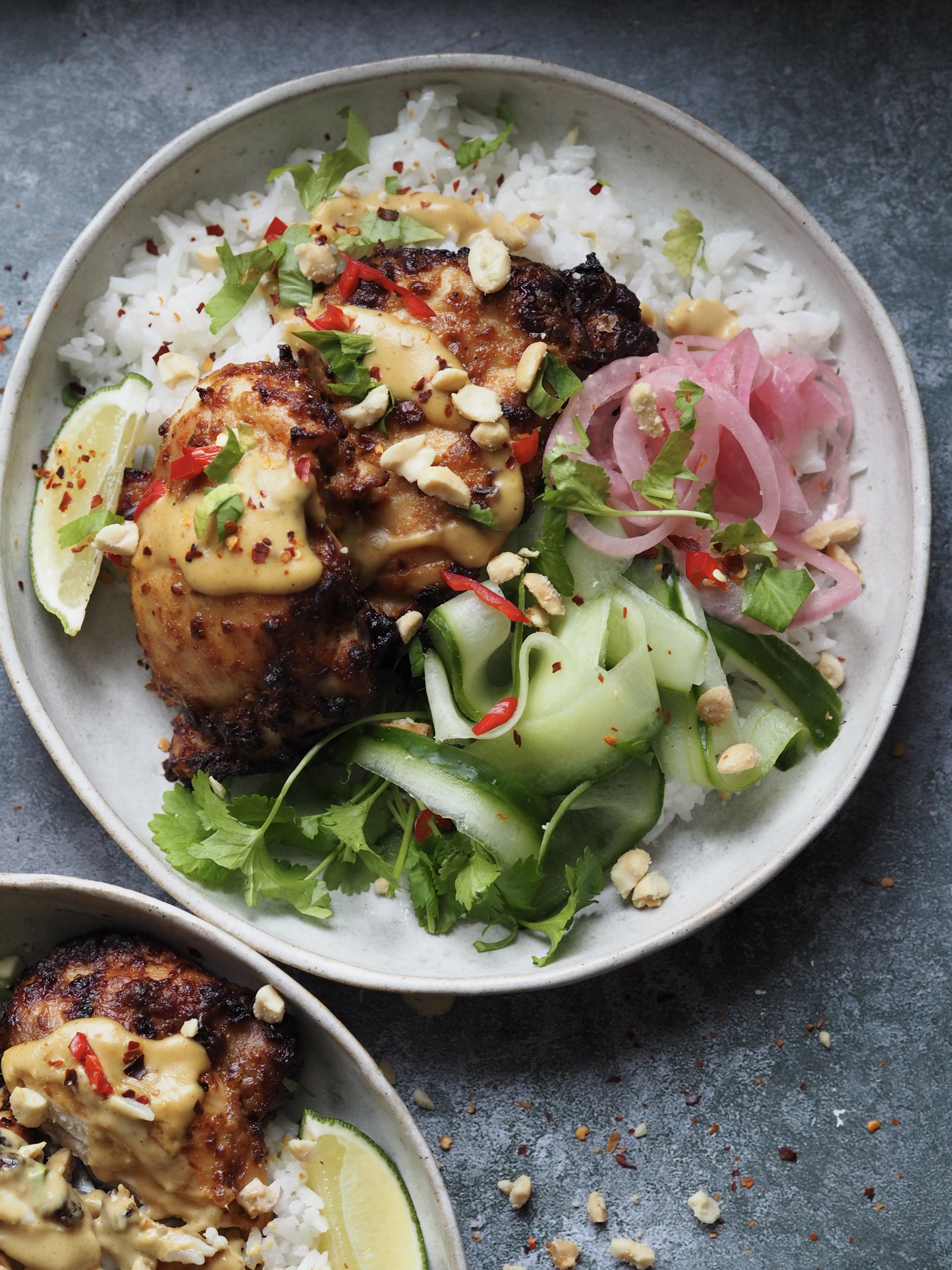 Chicken Satay Rice Bowls