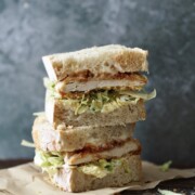 Chicken Katsu Sandwich stacked up.