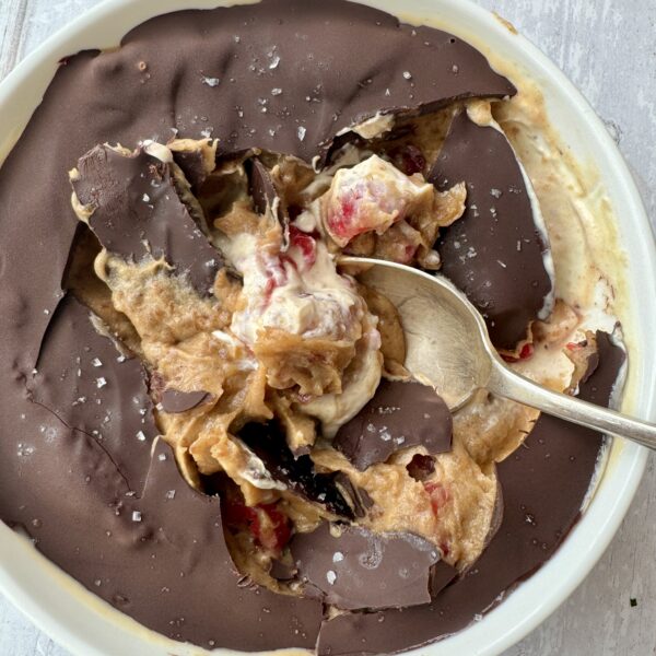 PEANUT BUTTER AND YOGURT BOWL WITH DATE CARAMEL