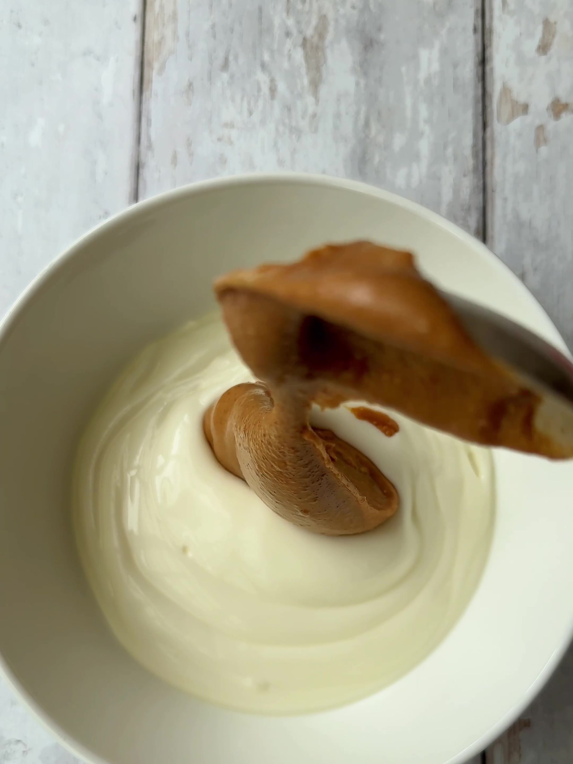 Adding date caramel to greek yogurt