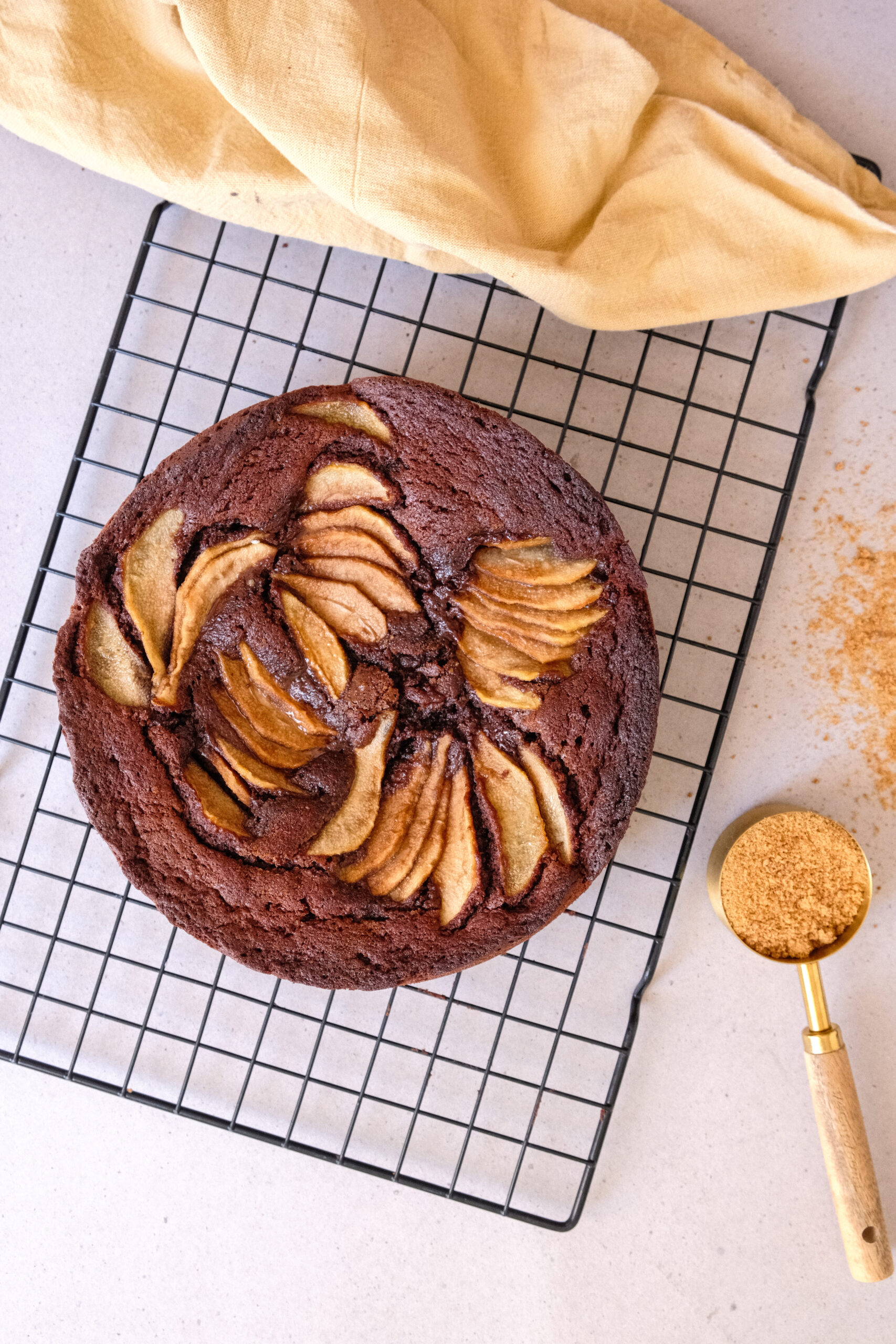 whole chocolate and pear cake