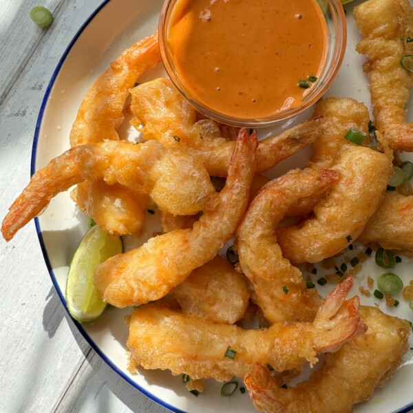 ebi tempura on a plate