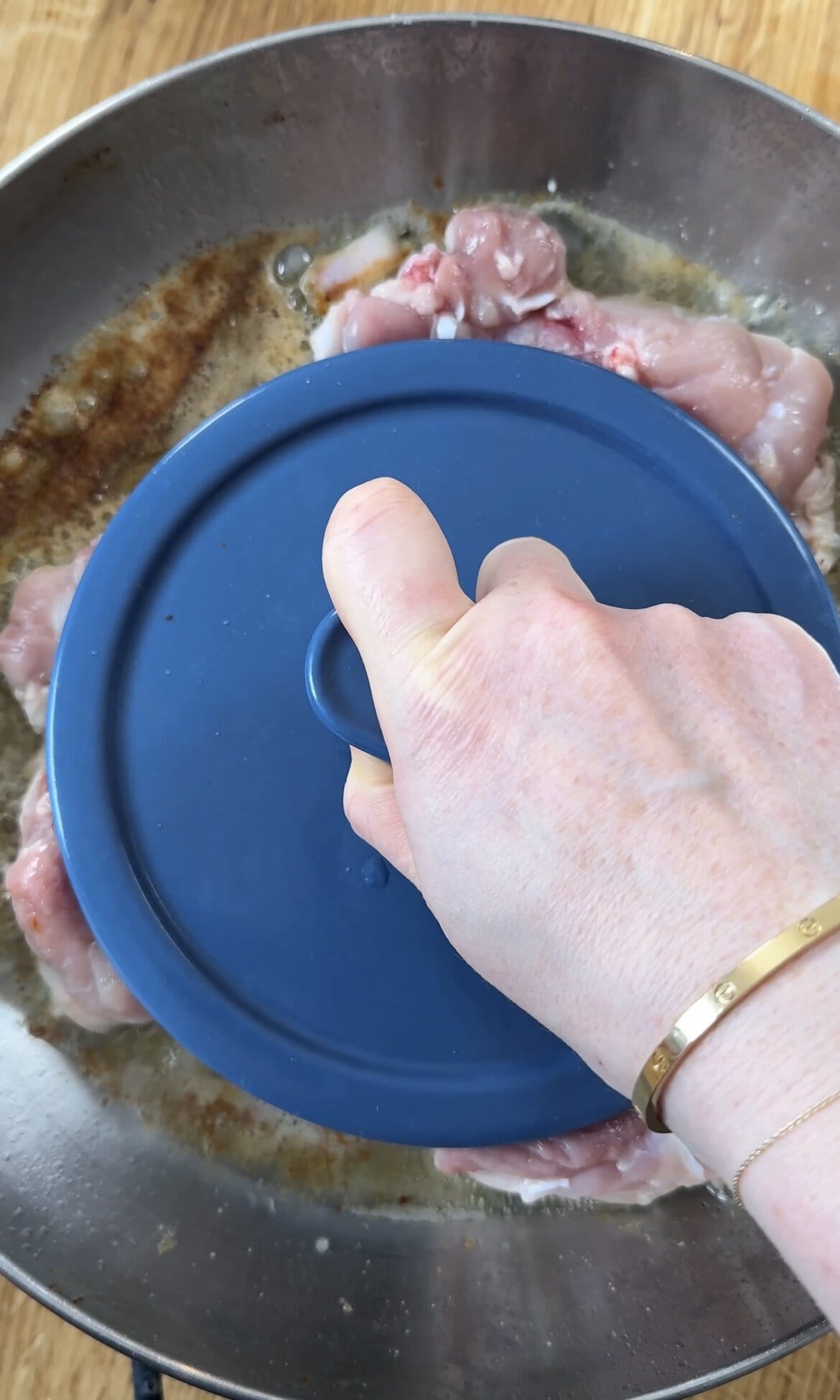 frying chicken thighs.