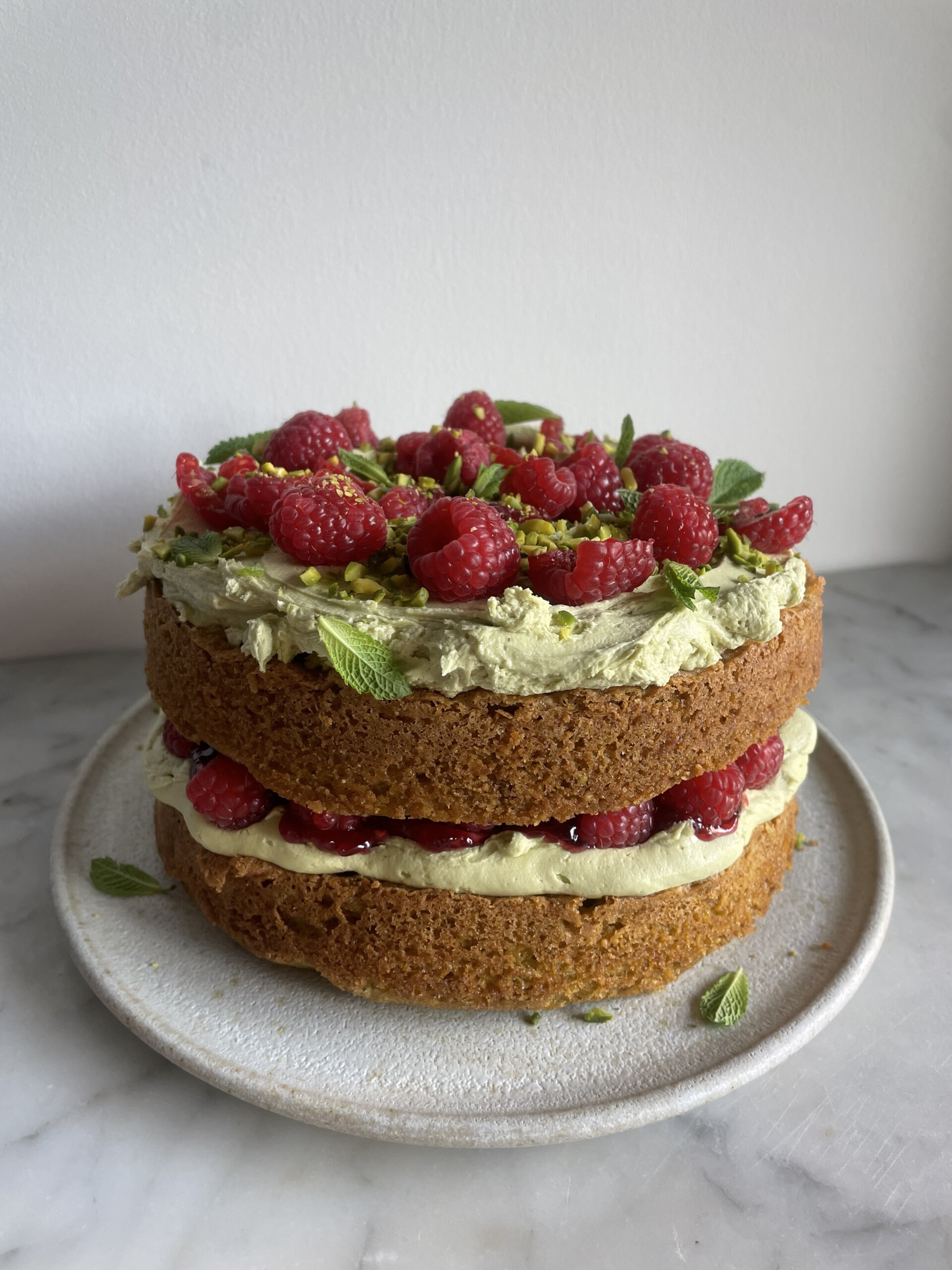 whole cake on white plate