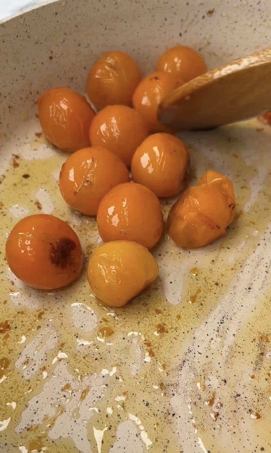 blistering cherry tomatoes before the risotto.