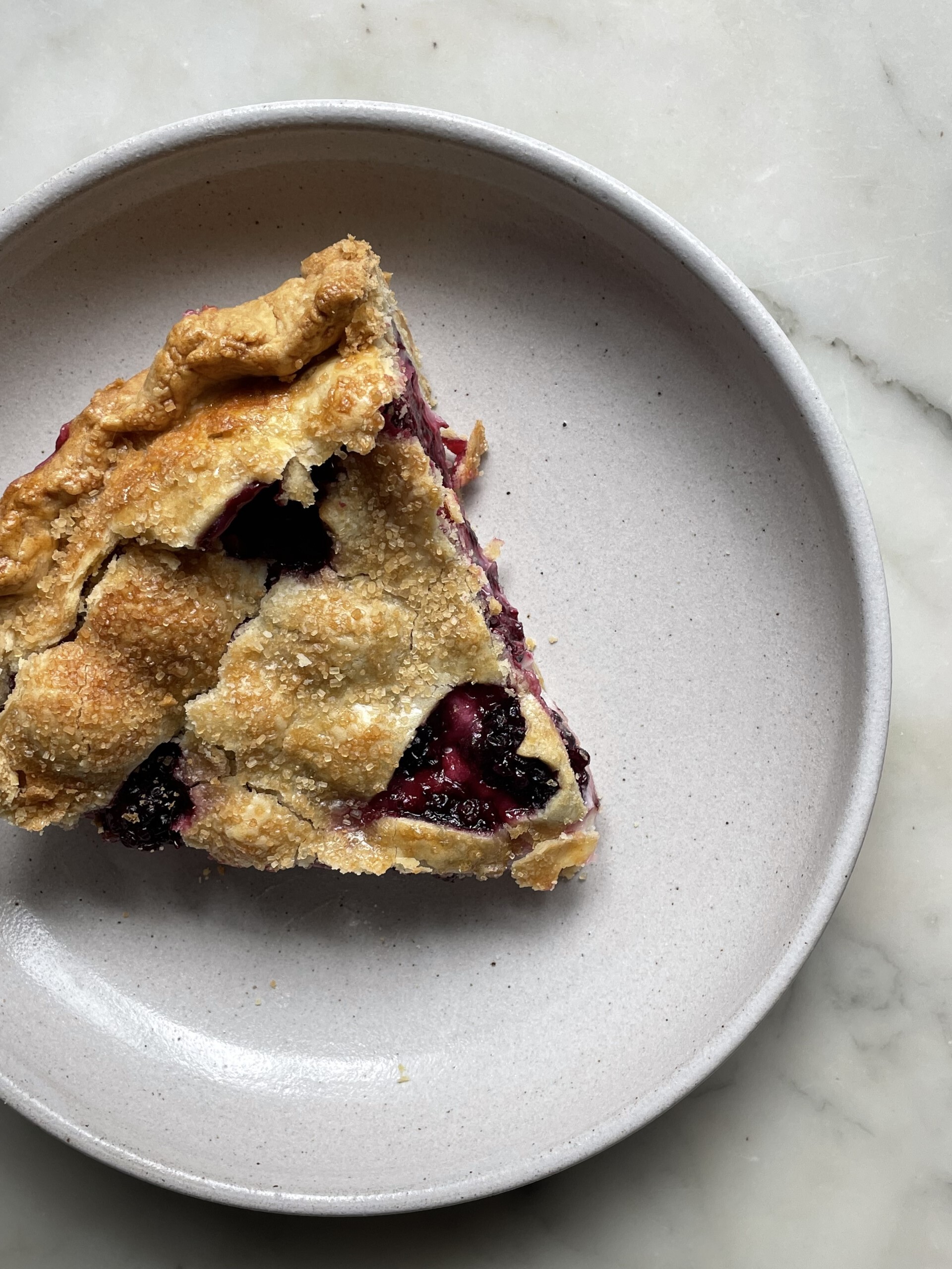 Slice of Blackberry Pie with Cream Cheese