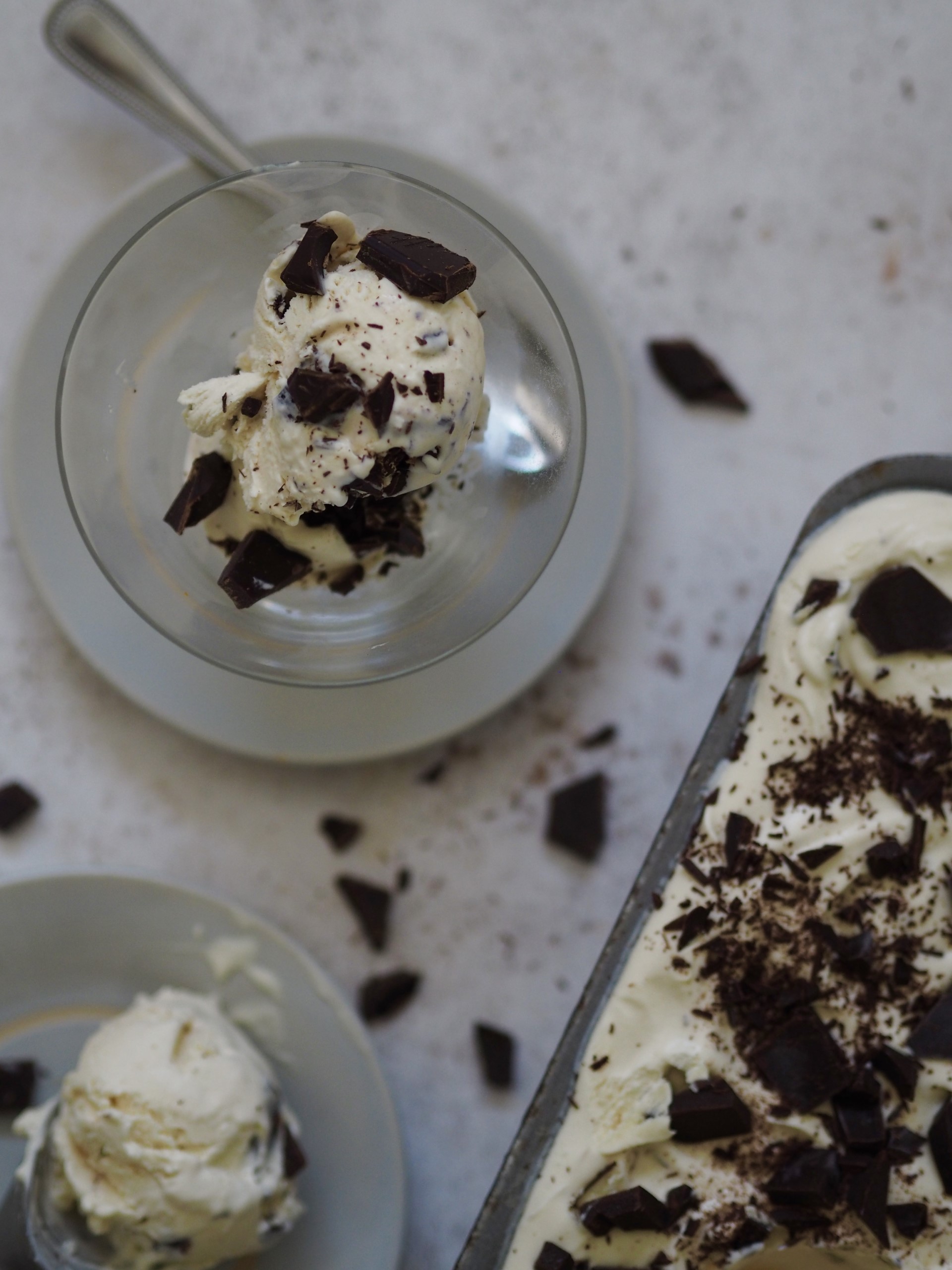 Serving ice cream in a bowl