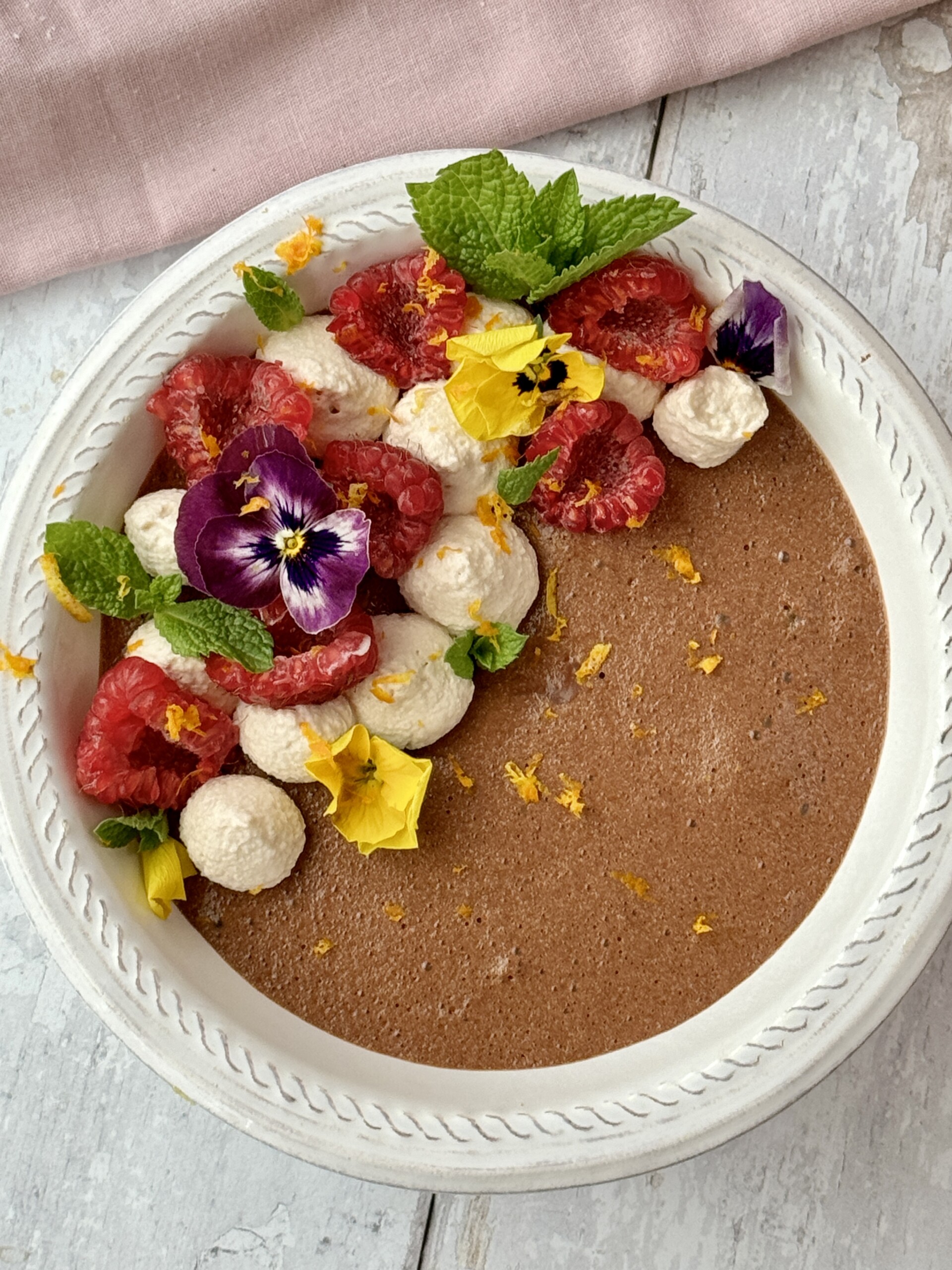 chocolate orange mousse in large bowl