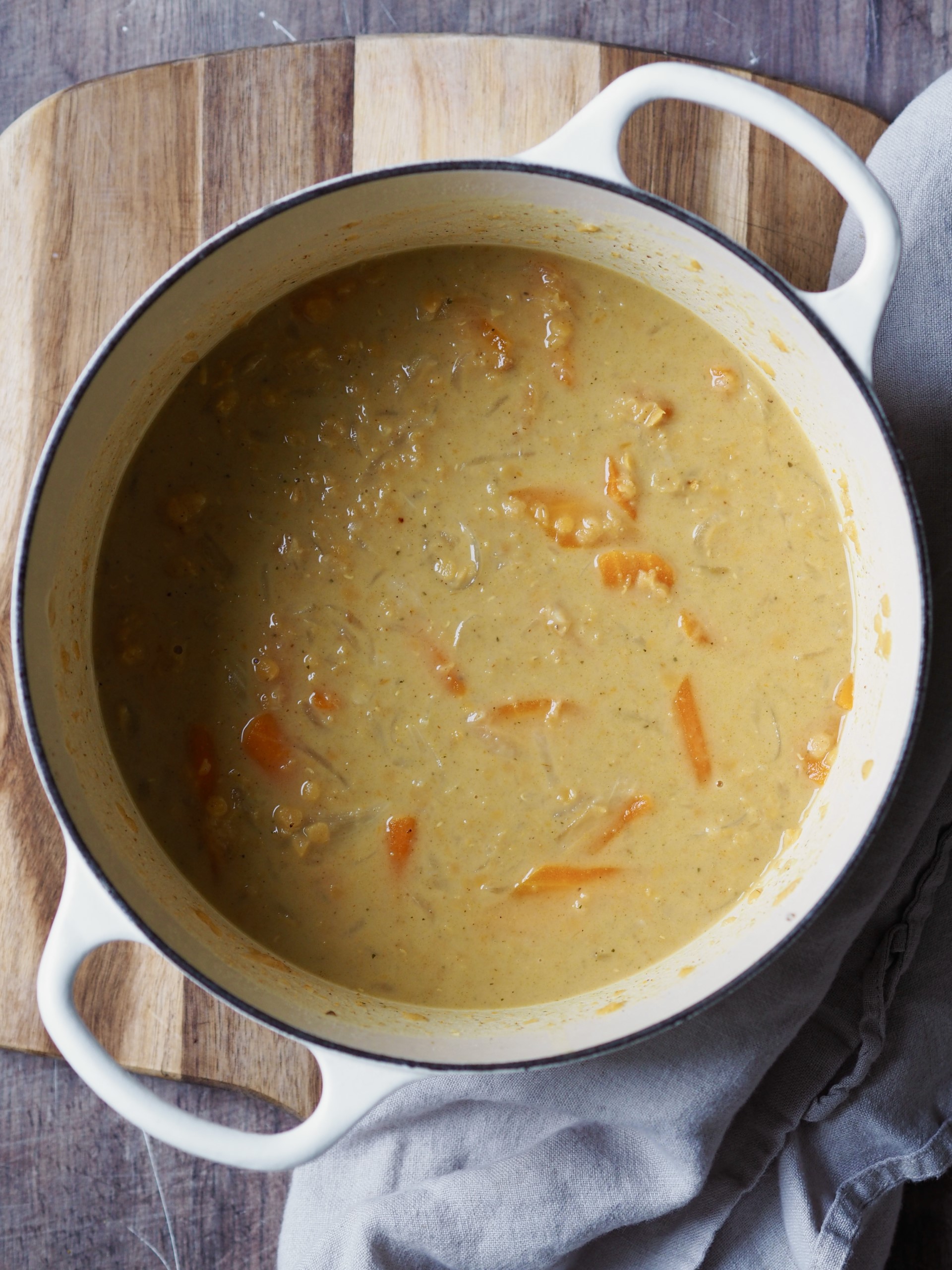 Simmering the soup