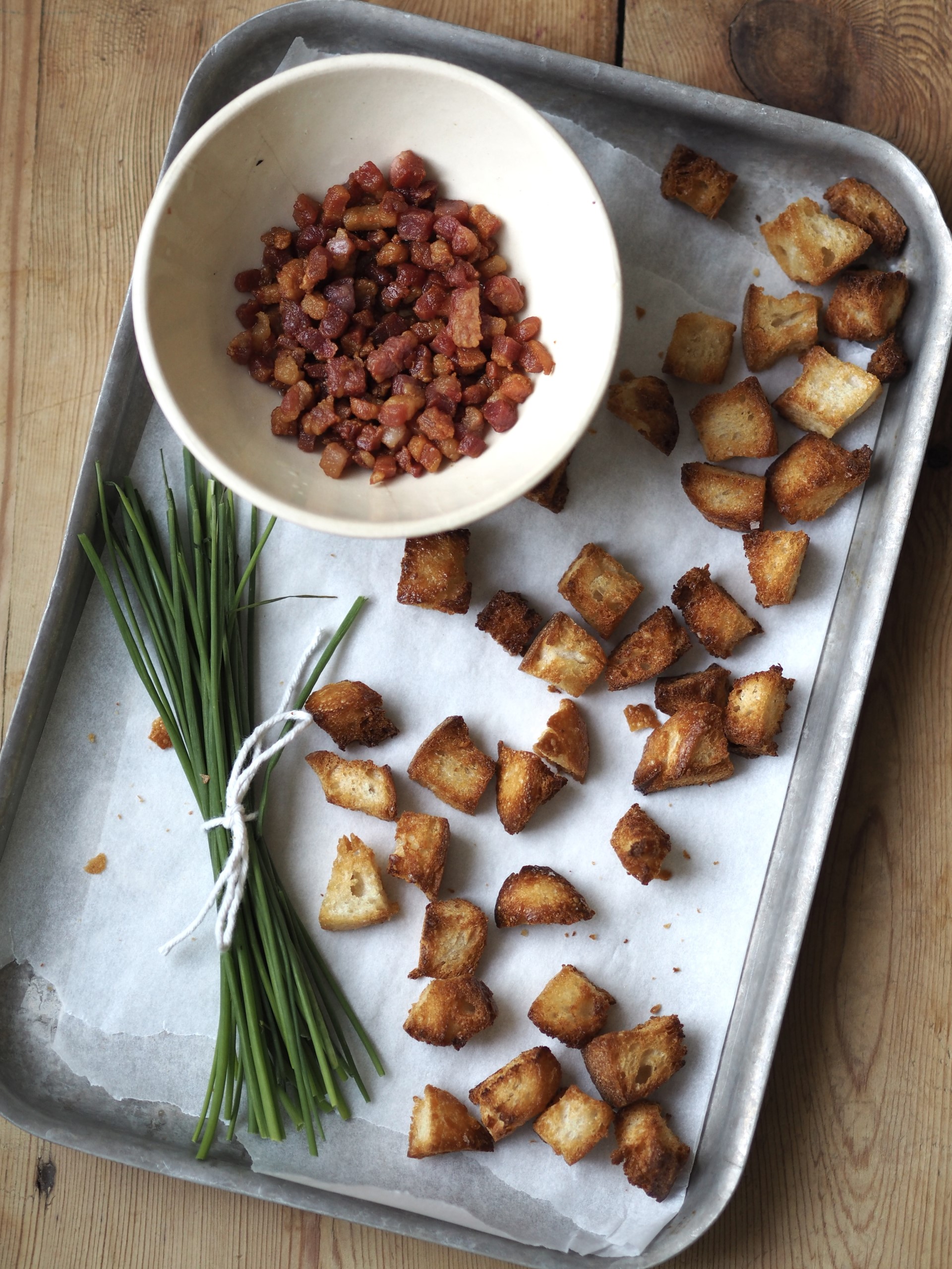 Making the croutons