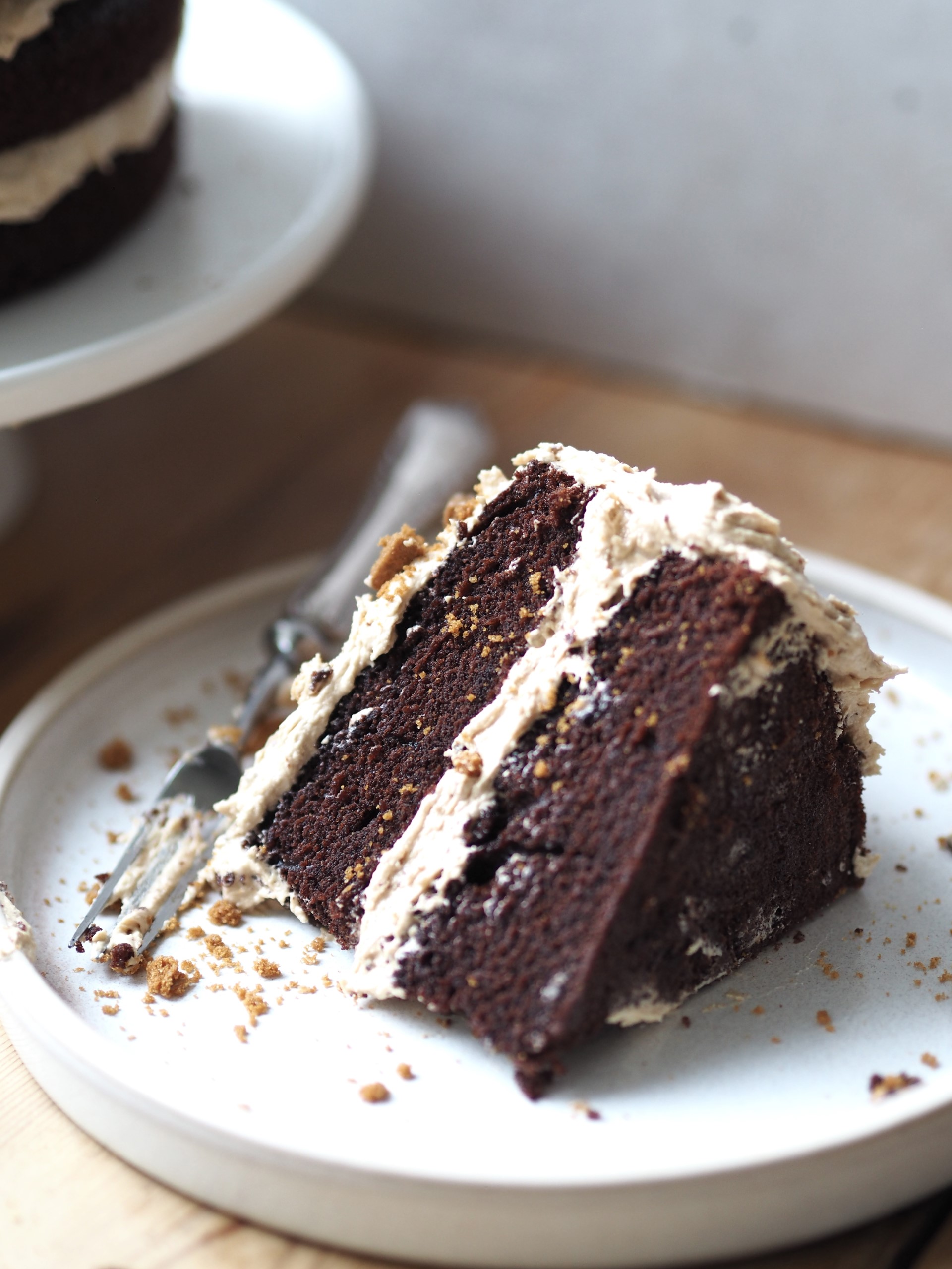 A slice of Biscoff Cake