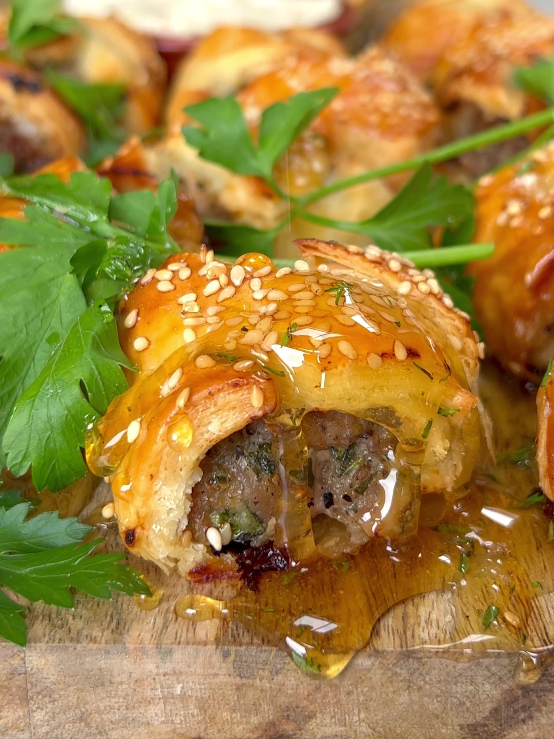 
Honey and Mustard Sausage Rolls
