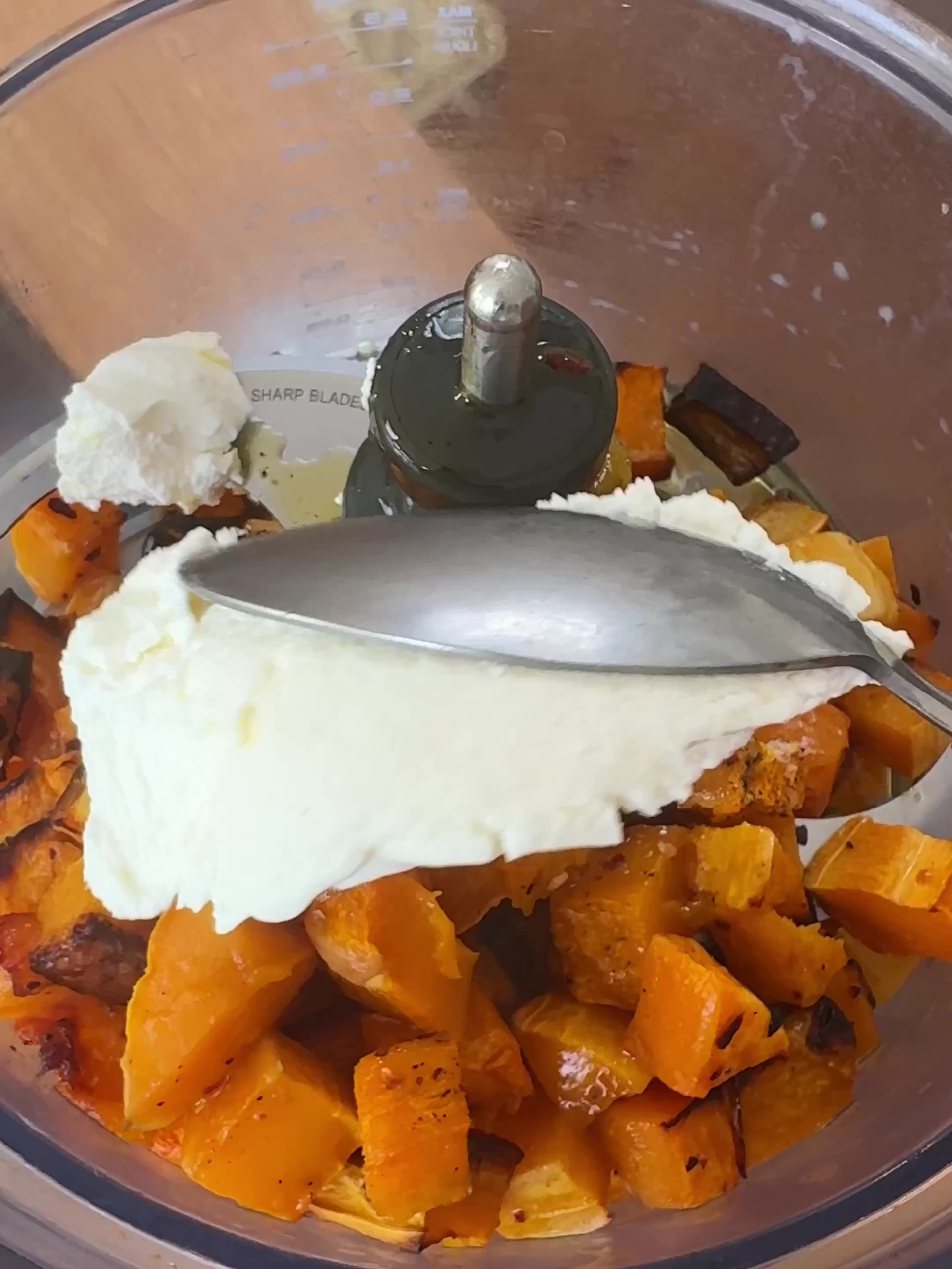 Blitzing butternut in food processor