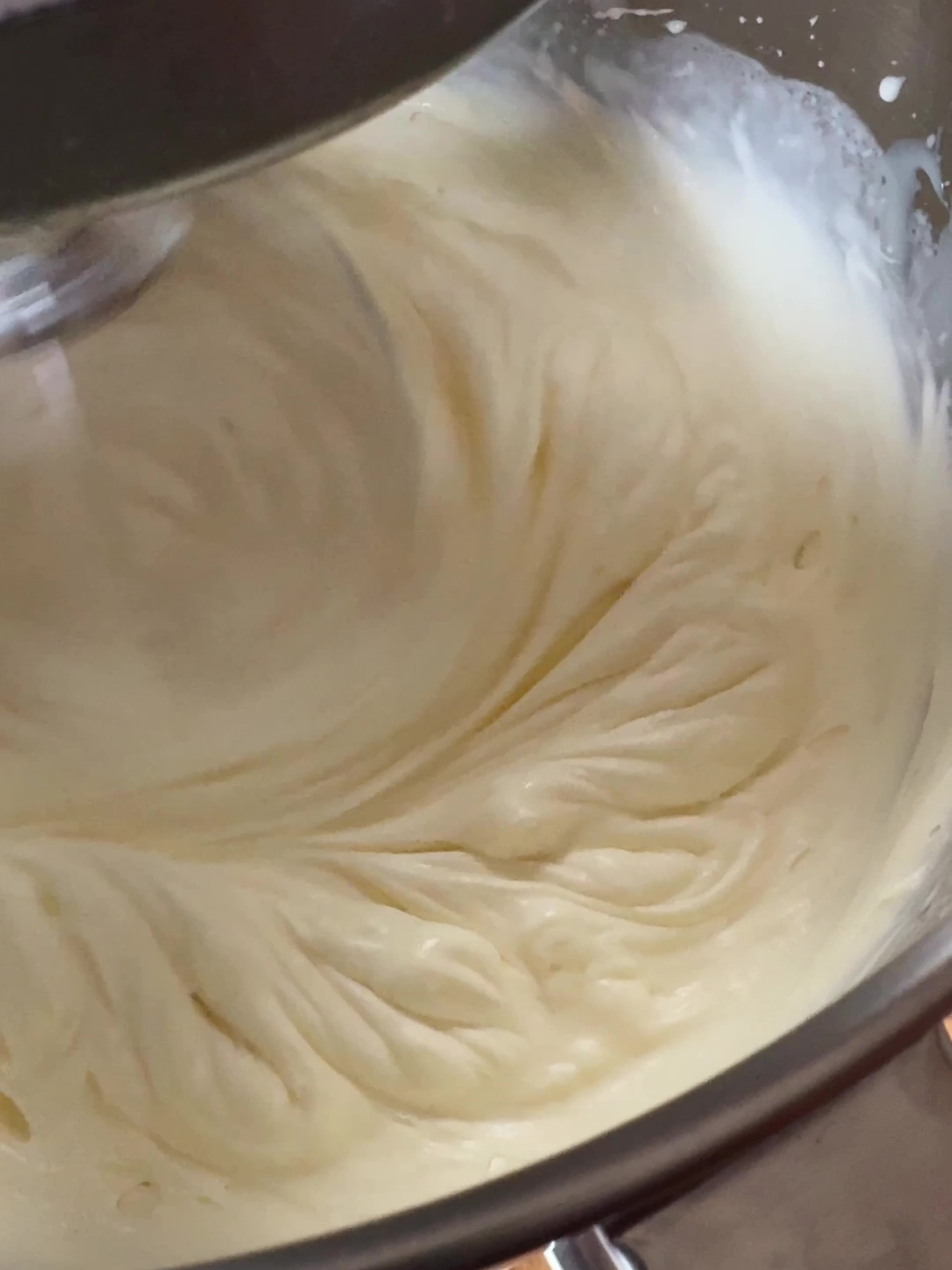 Whisking cream and condensed milk 