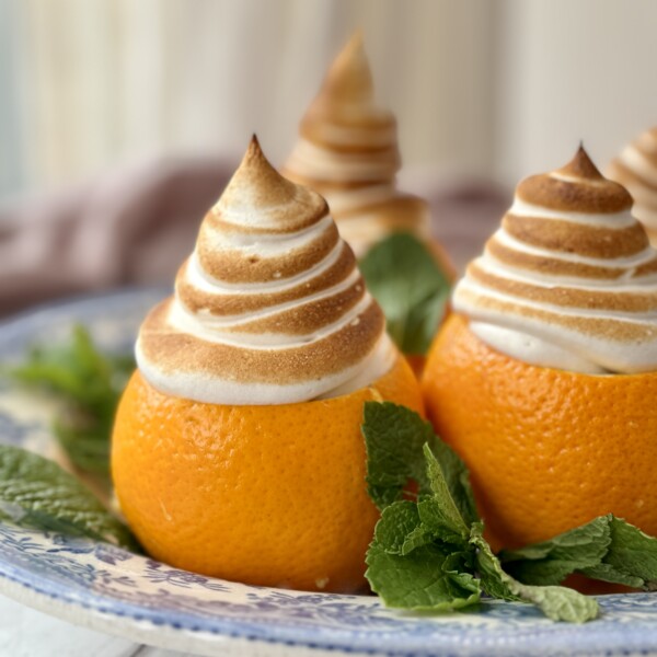 chocolate orange mousse with brown sugar meringue