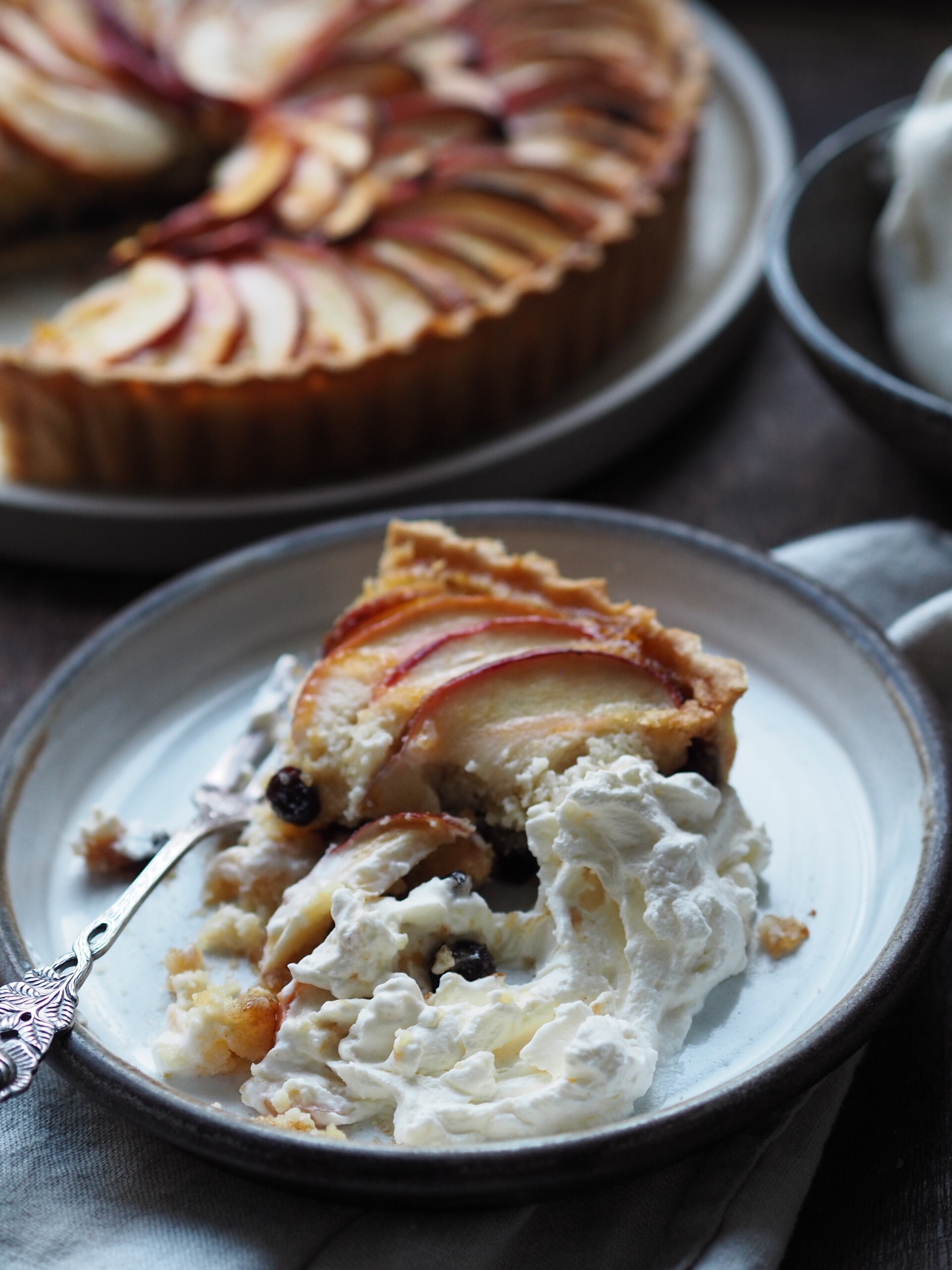 Serving Mincemeat and Frangipane Tart in a side plate