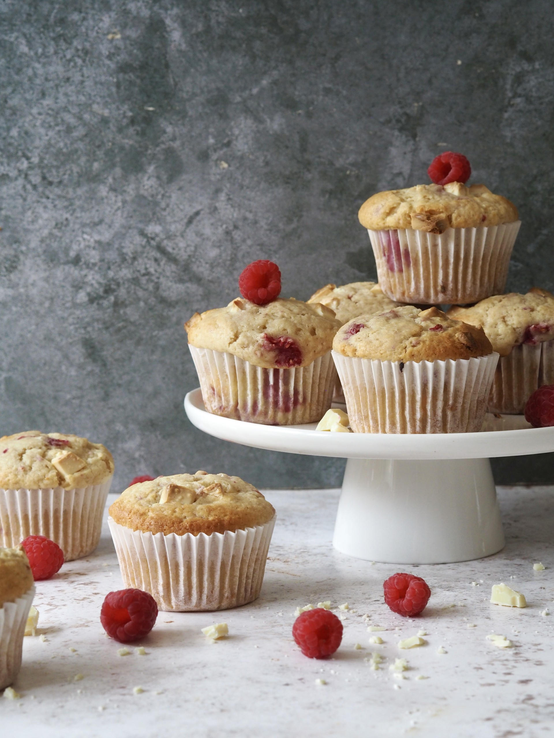 Raspberry White Chocolate Muffins