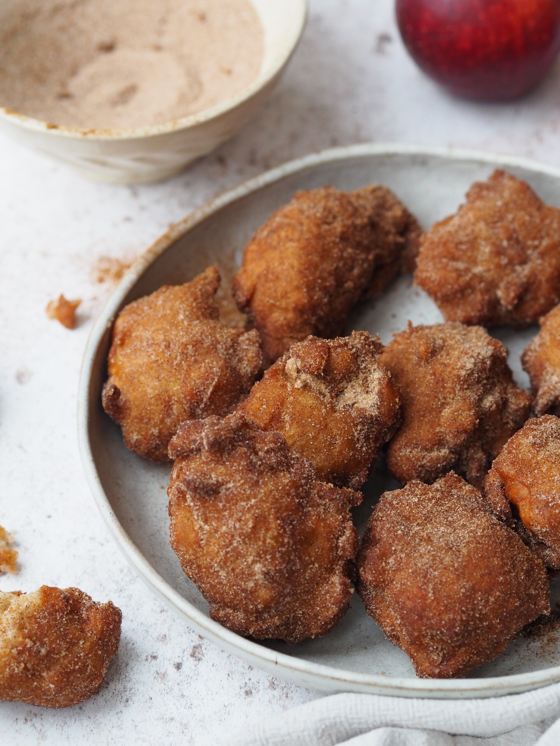 Apple Sauce Fritters in a plate