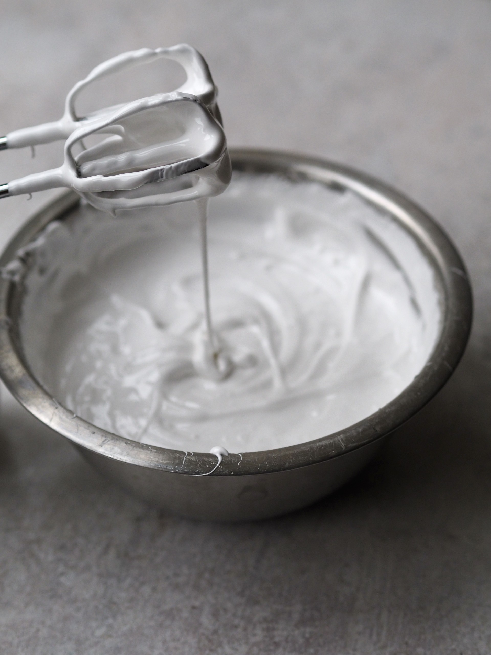 Whisking egg whites with 
Marshmallow mixture
