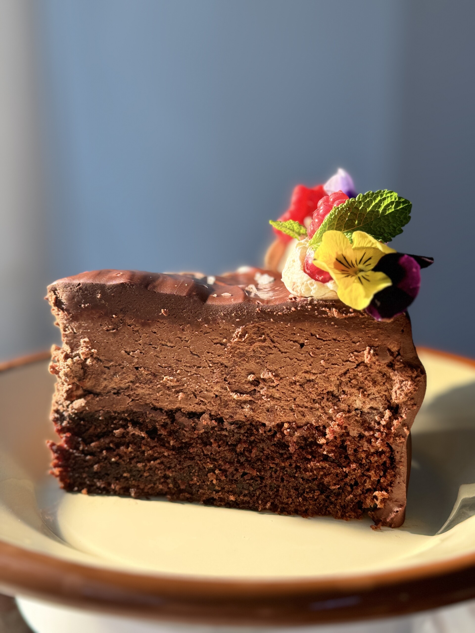 chocolate cake with chocolate mousse