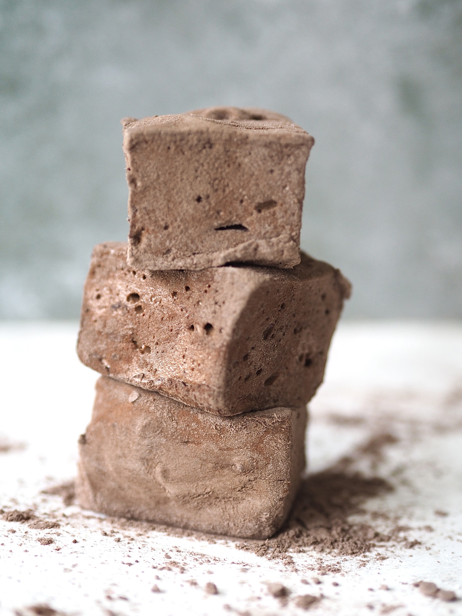 A stack of chocolate 
Marshmallows
