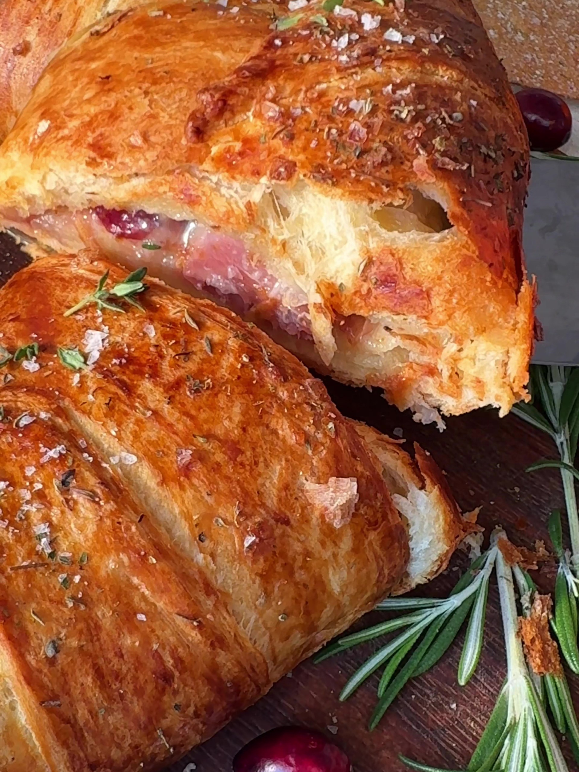 Slicing Brie Crescent Wreath 