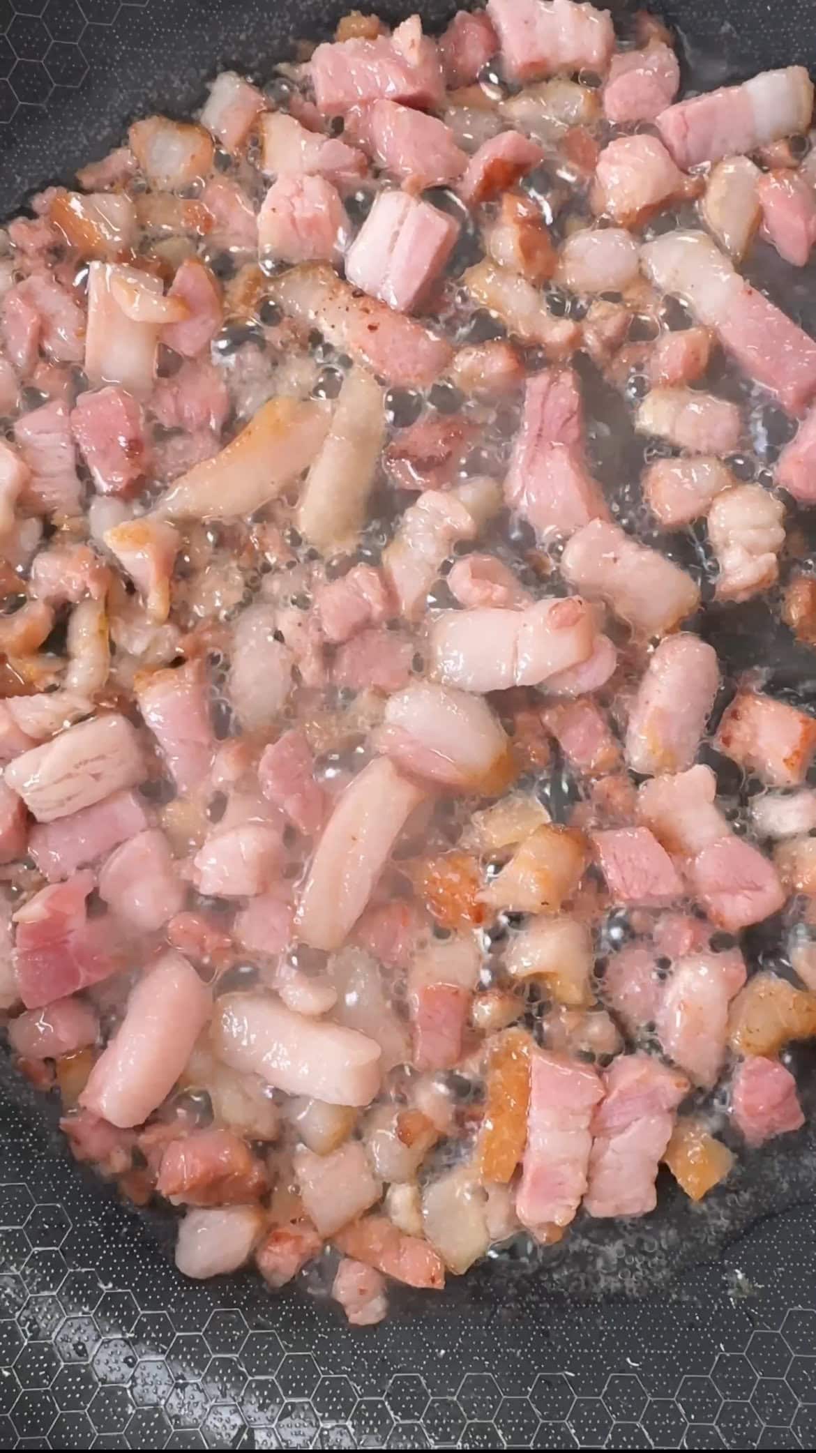 frying pancetta.