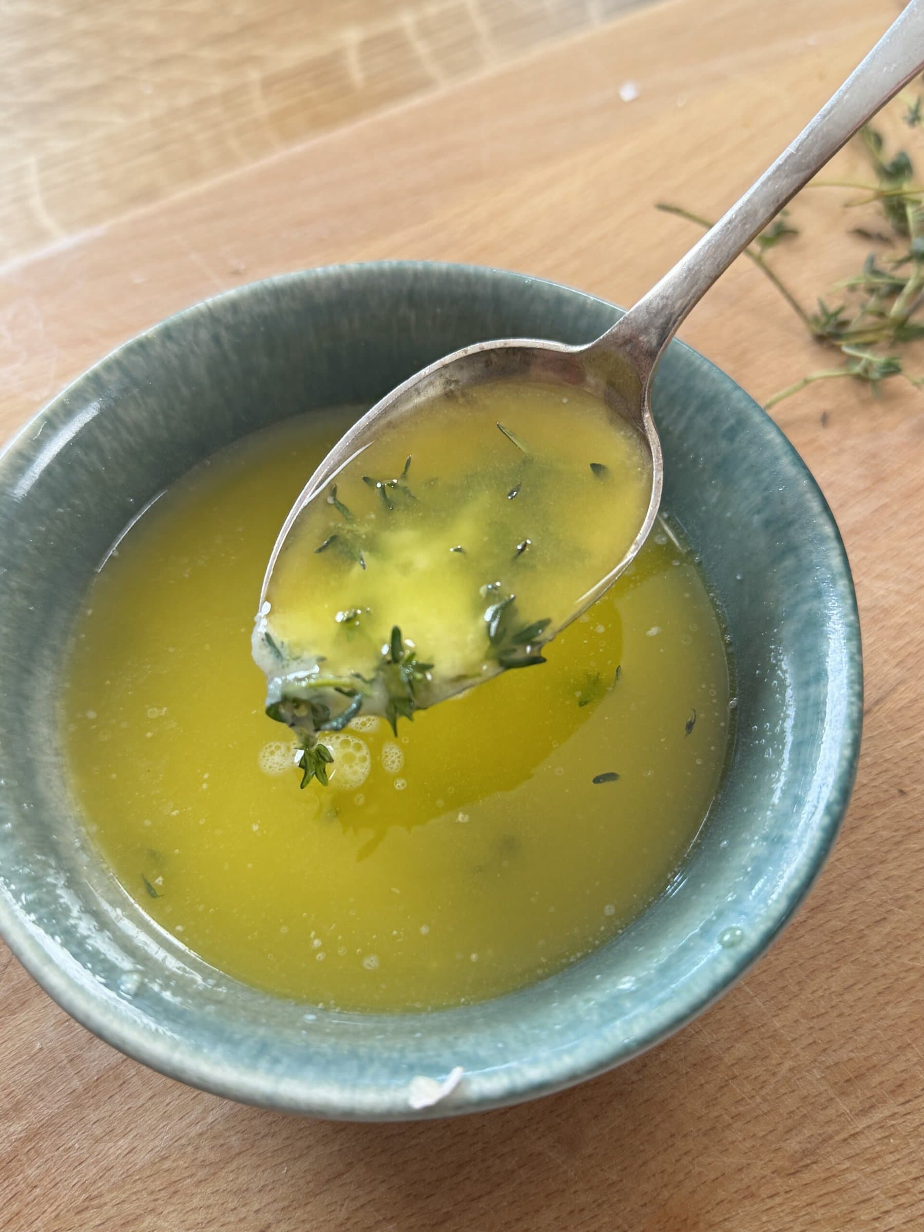 garlic and thyme honey butter to drizzle on top.